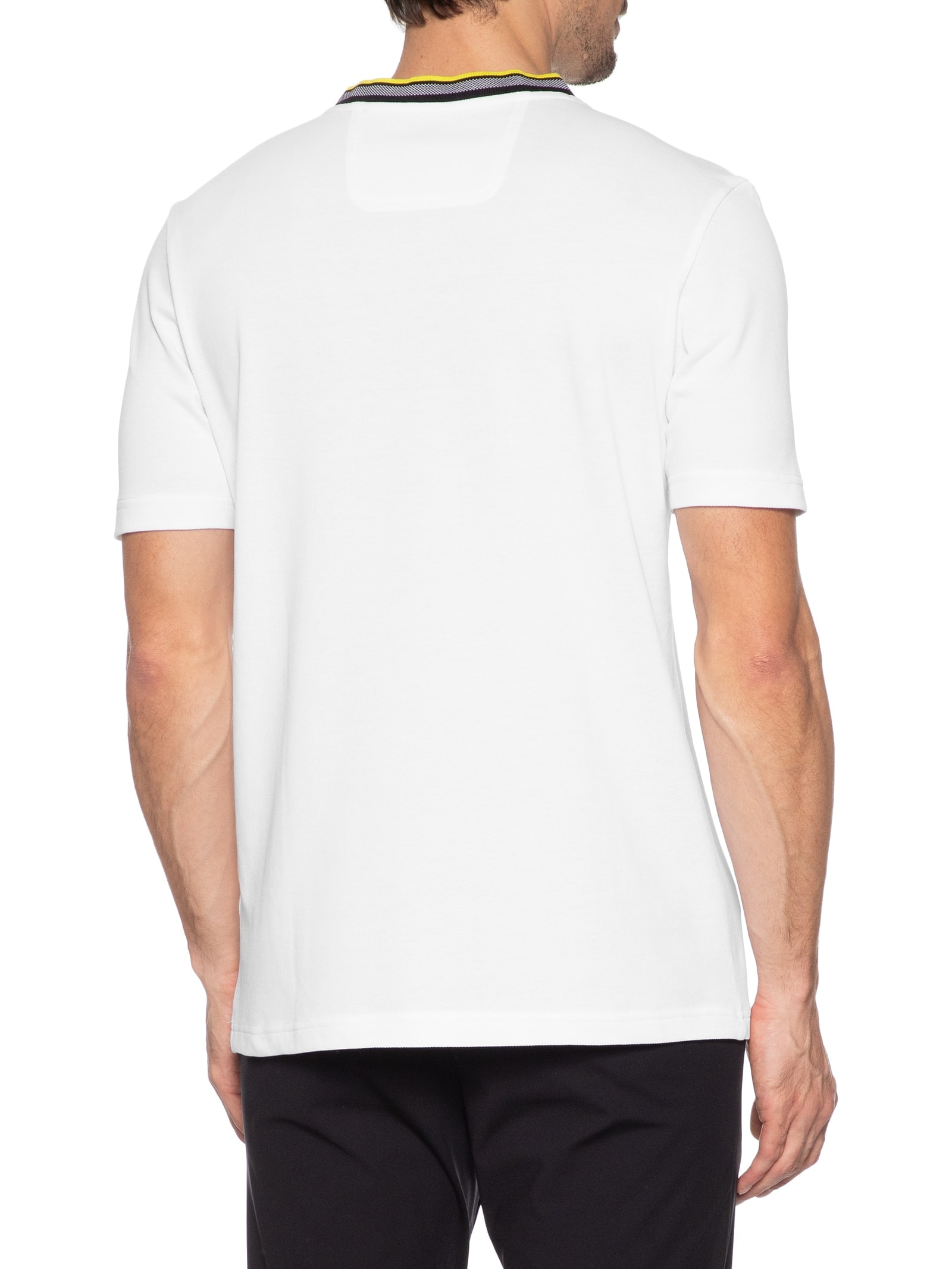 Camiseta Masculina Manga Curta Logo Bordado Branco Boss