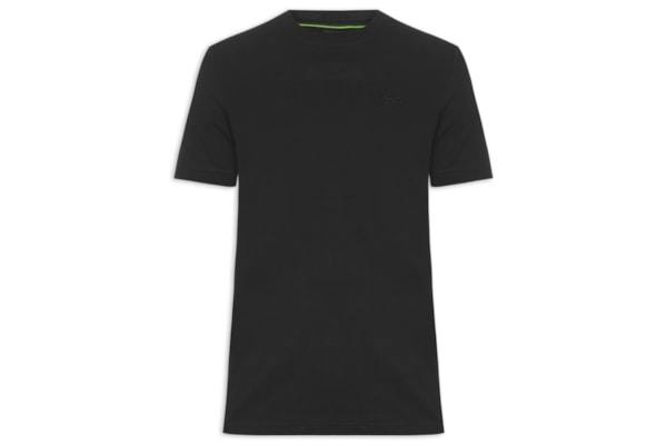 Camiseta Masculina Manga Curta Logo Bordado - Preto