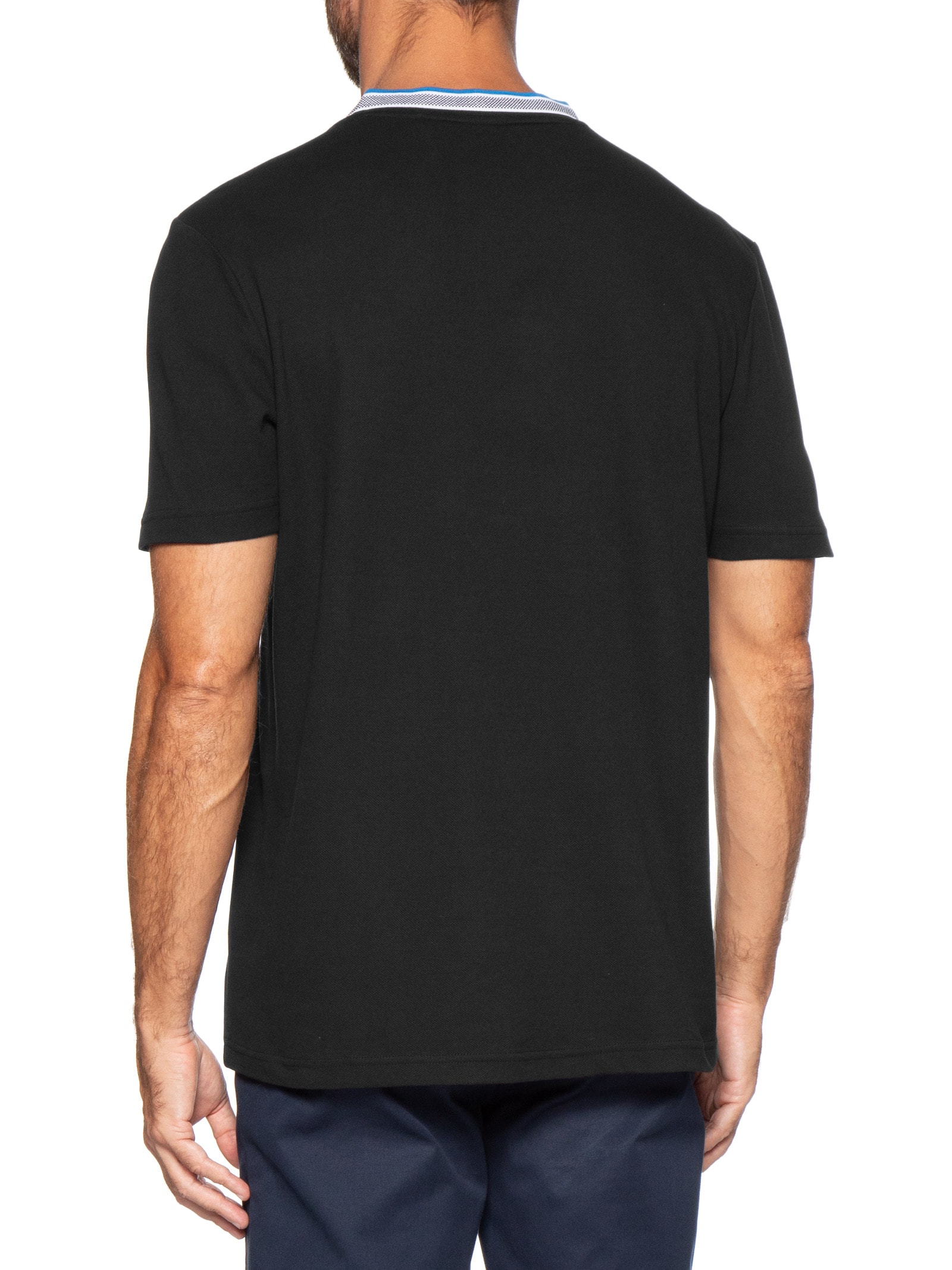 Camiseta Masculina Manga Curta Logo Bordado Preto Boss