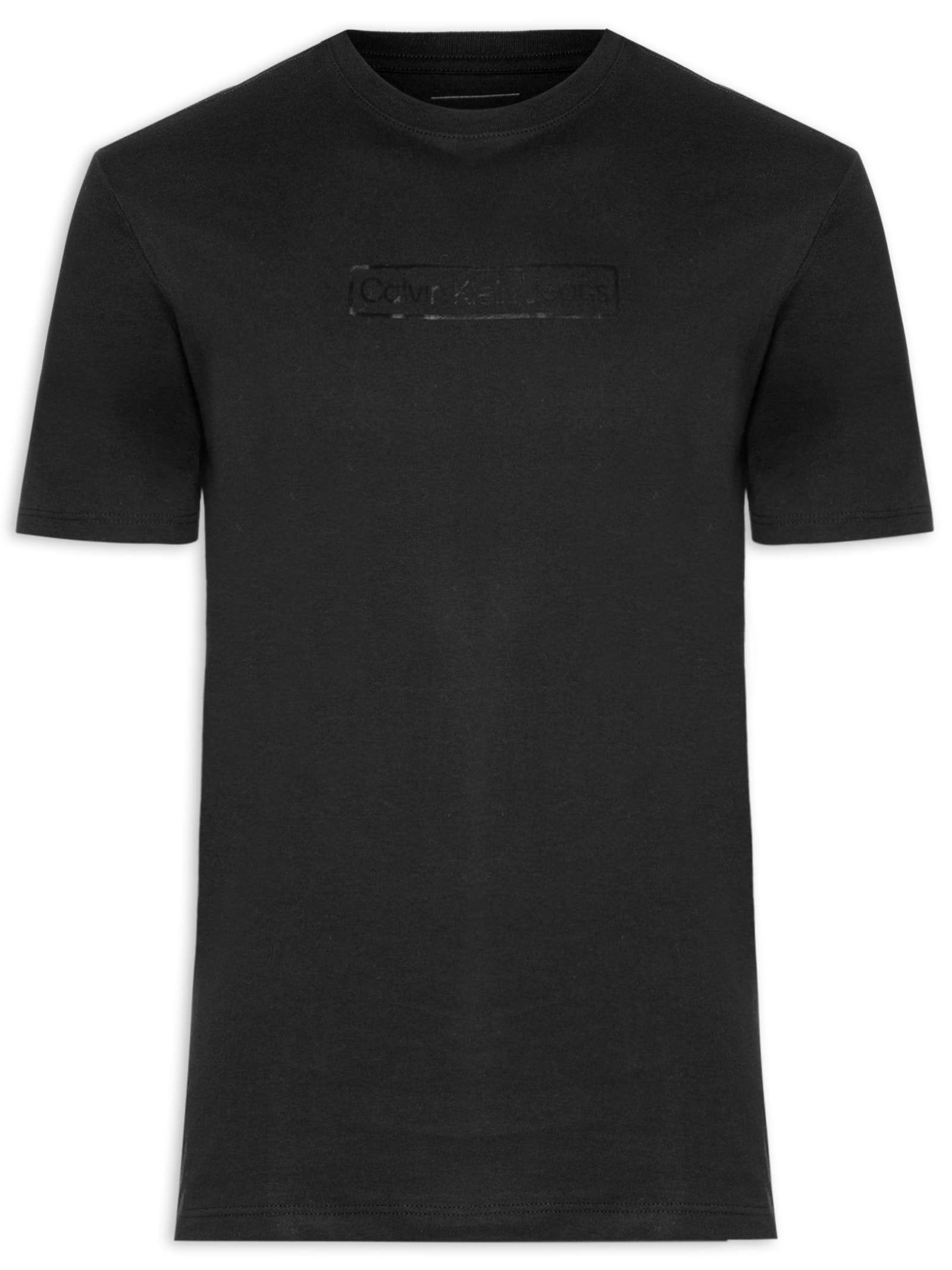 Camiseta Masculina Manga Curta Logo Box Preto Calvin Klein Jeans