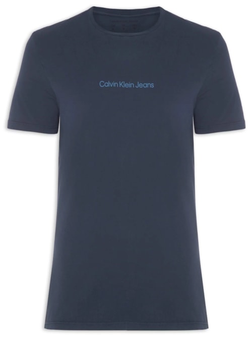 Camiseta Masculina Manga Curta Logo Centralizado – Azul