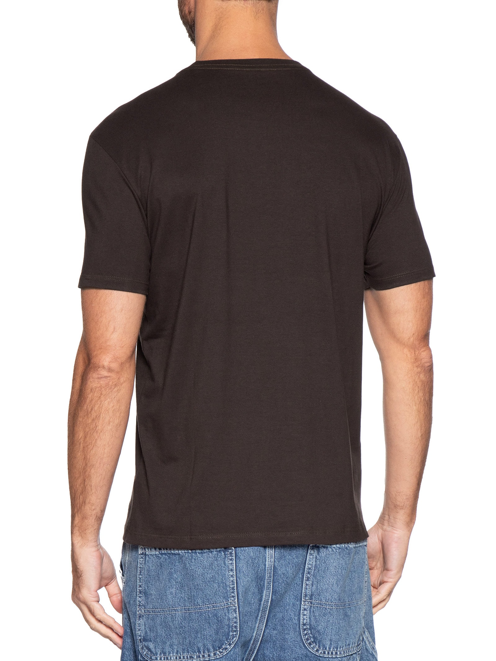 Camiseta Masculina Manga Curta Logo Centralizado Marrom Calvin Klein Jeans