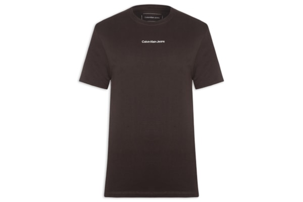 Camiseta Masculina Manga Curta Logo Centralizado - Marrom