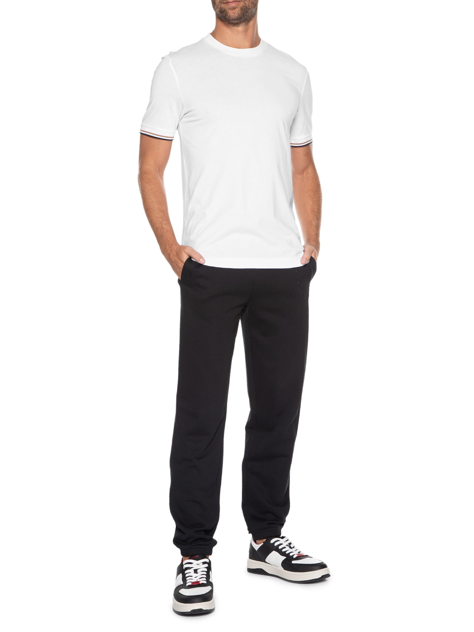 Camiseta Masculina Manga Curta Logo Estampado Thompson Branco Boss