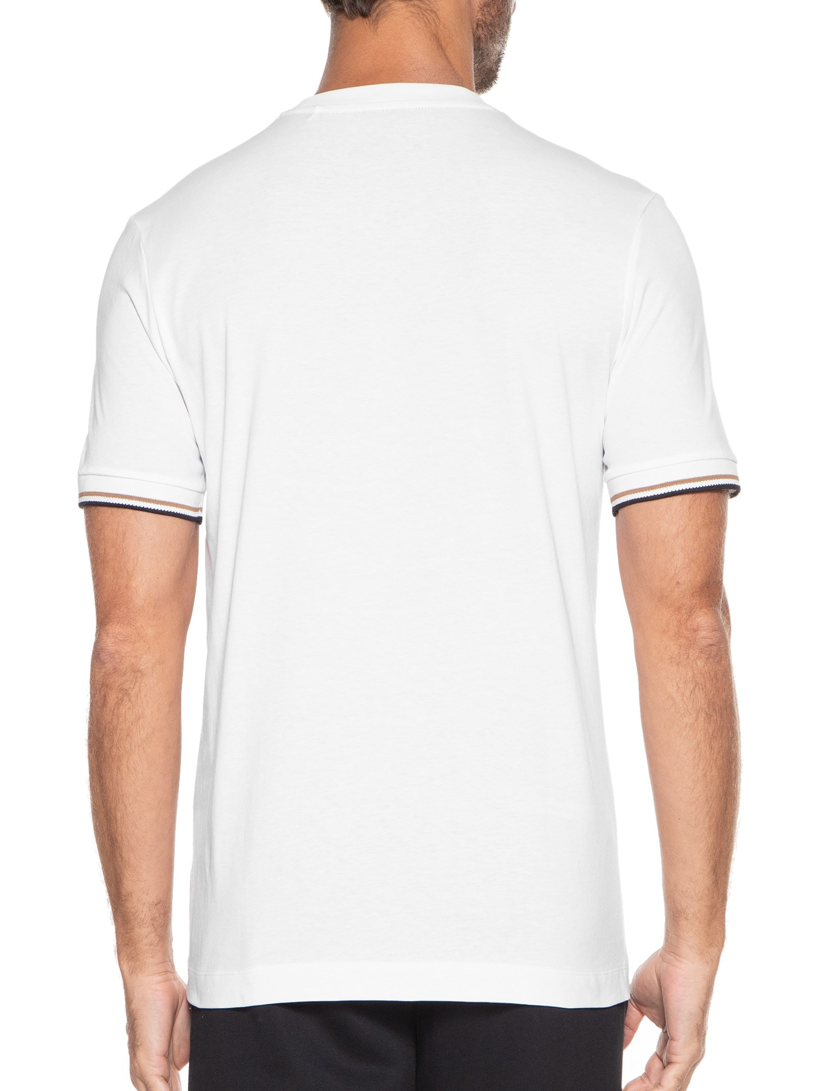 Camiseta Masculina Manga Curta Logo Estampado Thompson Branco Boss