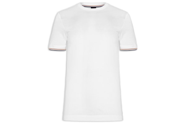 Camiseta Masculina Manga Curta Logo Estampado Thompson - Branco