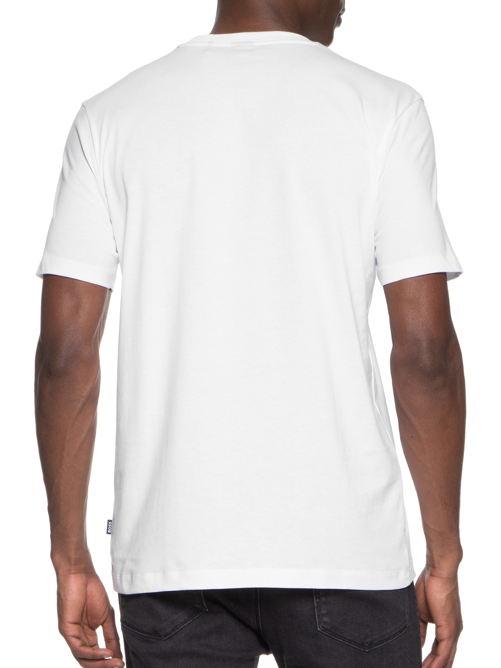 Camiseta Masculina Manga Curta Logo Estampado Thompson Branco Boss