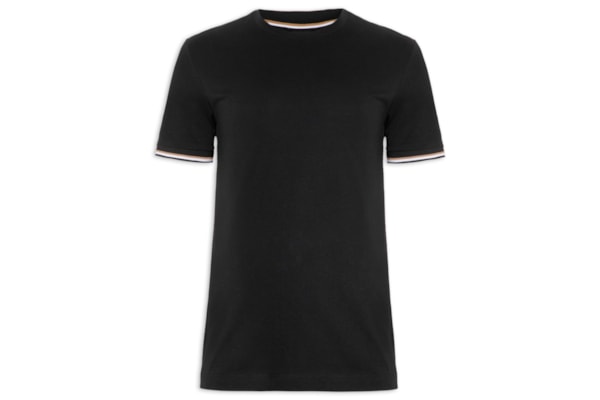 Camiseta Masculina Manga Curta Logo Estampado Thompson - Preto