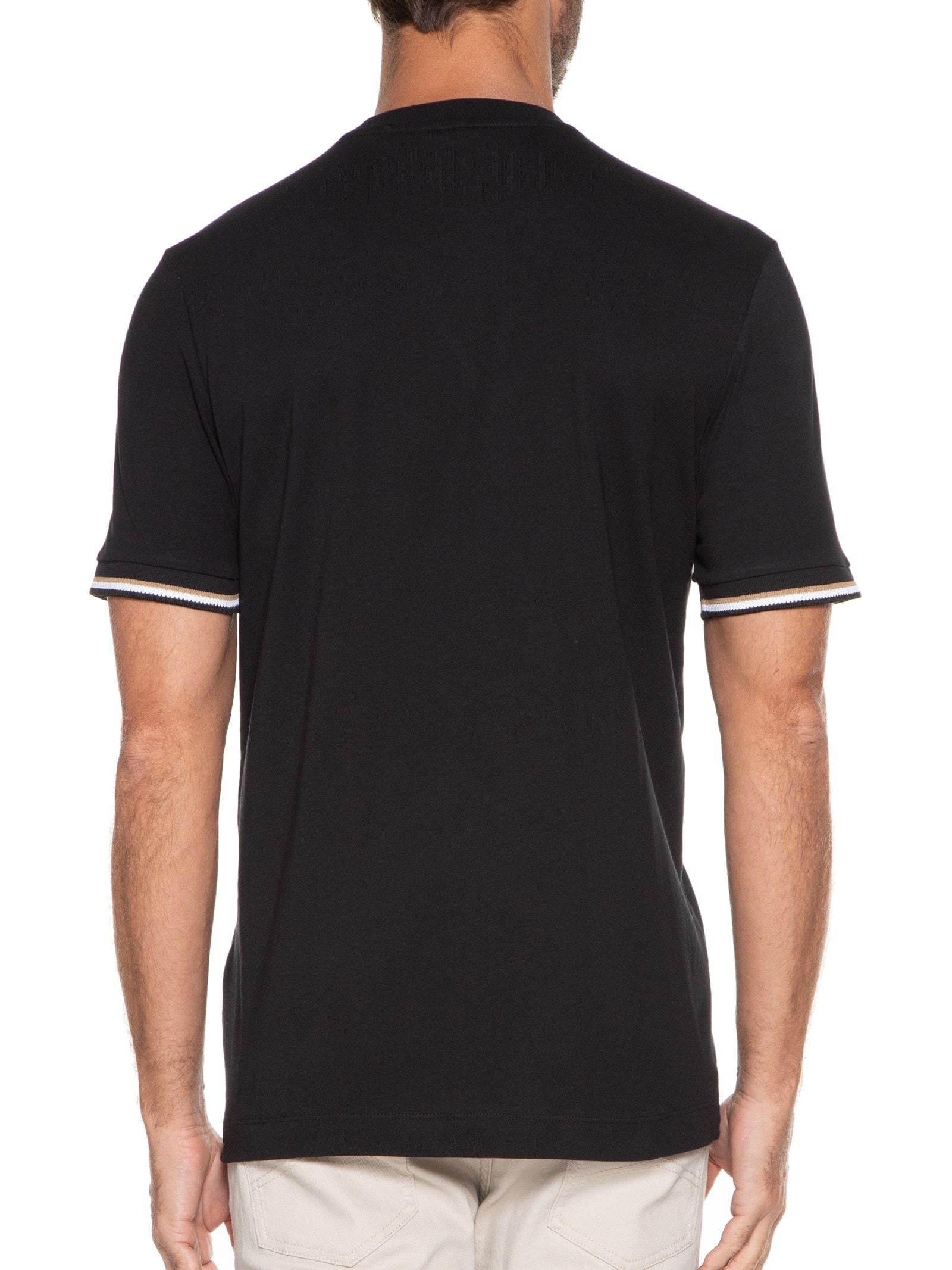 Camiseta Masculina Manga Curta Logo Estampado Thompson Preto Boss