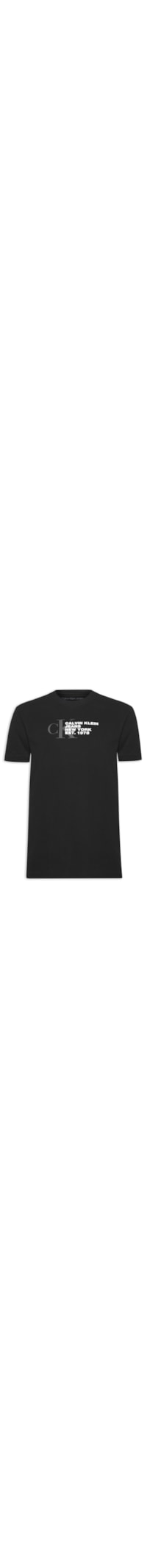 Camiseta Masculina Manga Curta Logo Monogram Statement - Preto