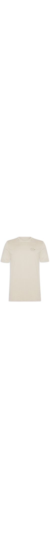 Camiseta Masculina Manga Curta Logo Naturals Peito - Bege