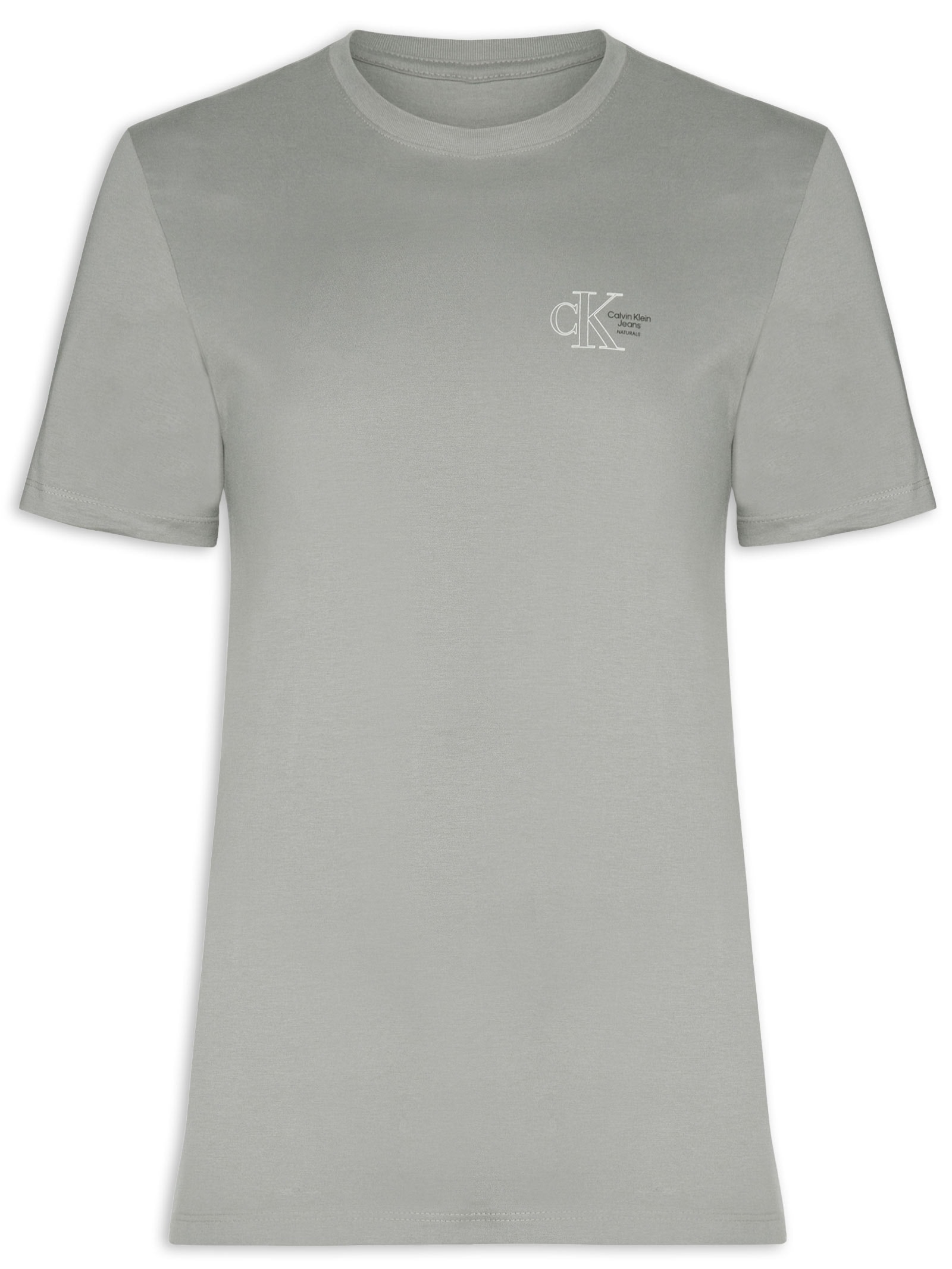 Camiseta Masculina Manga Curta Logo Naturals Peito Cinza Calvin Klein Jeans