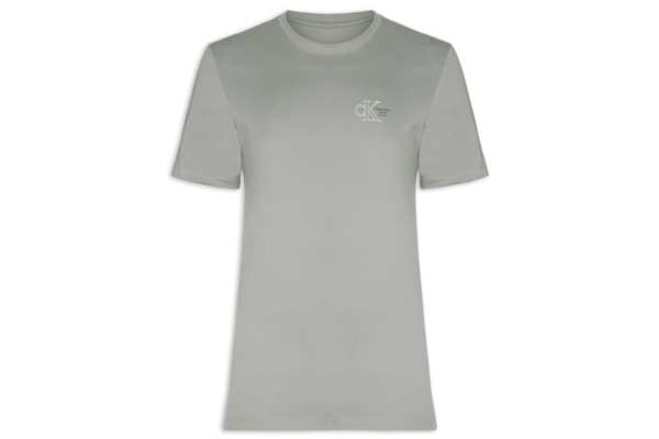 Camiseta Masculina Manga Curta Logo Naturals Peito - Cinza