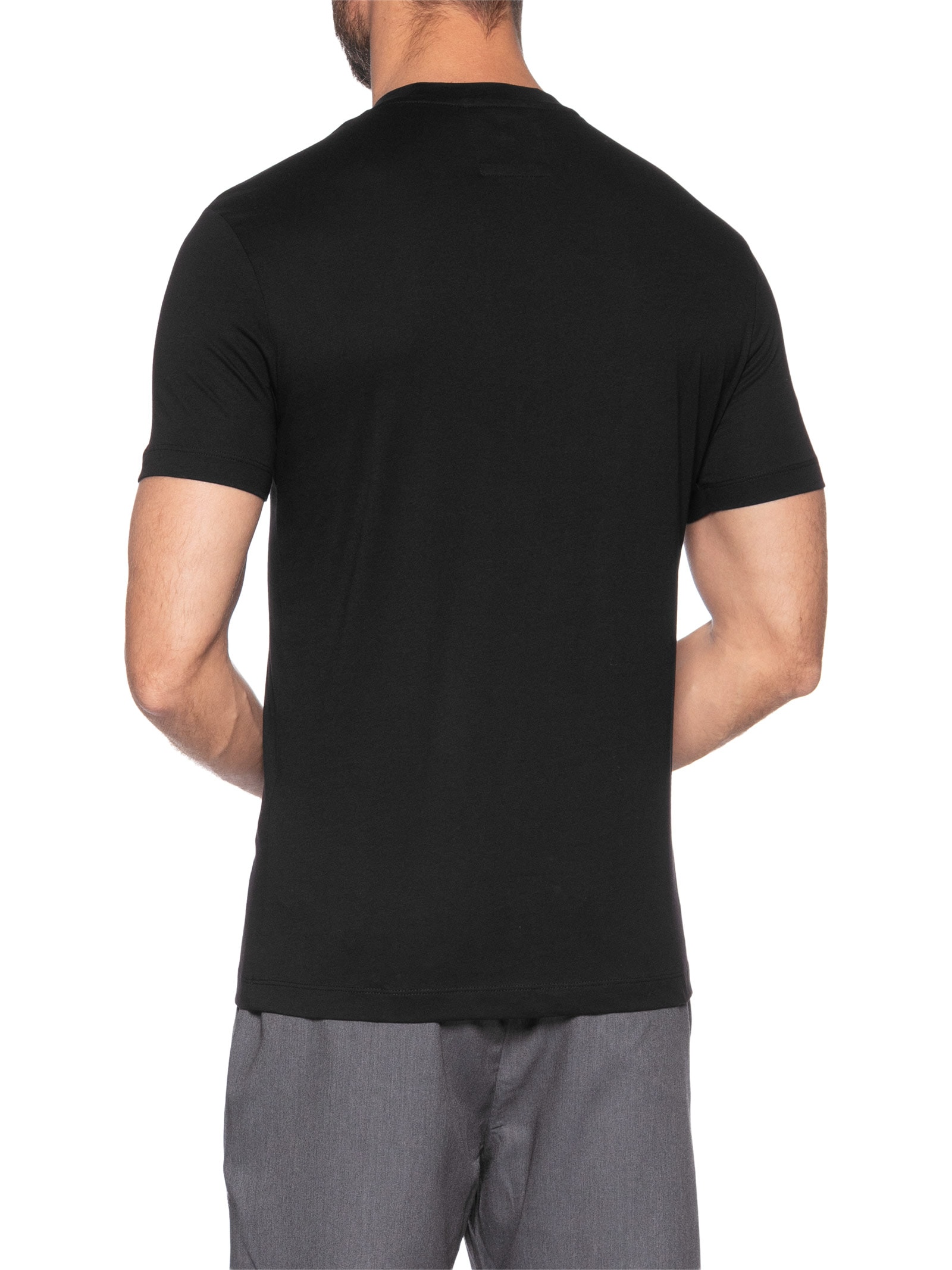Camiseta Masculina Manga Curta Logo Preto Emporio Armani