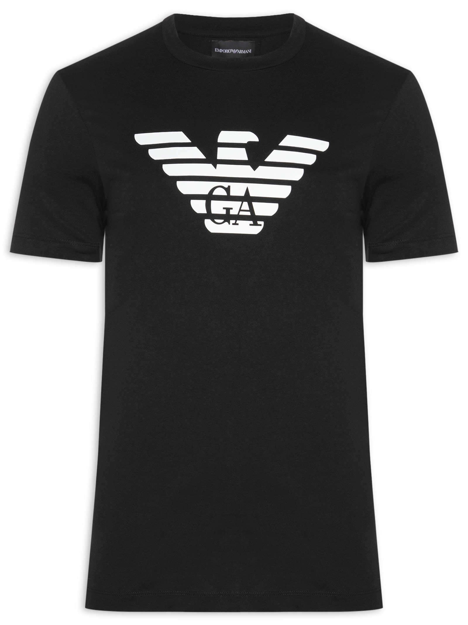 Camiseta Masculina Manga Curta Logo - Preto - Empório Armani