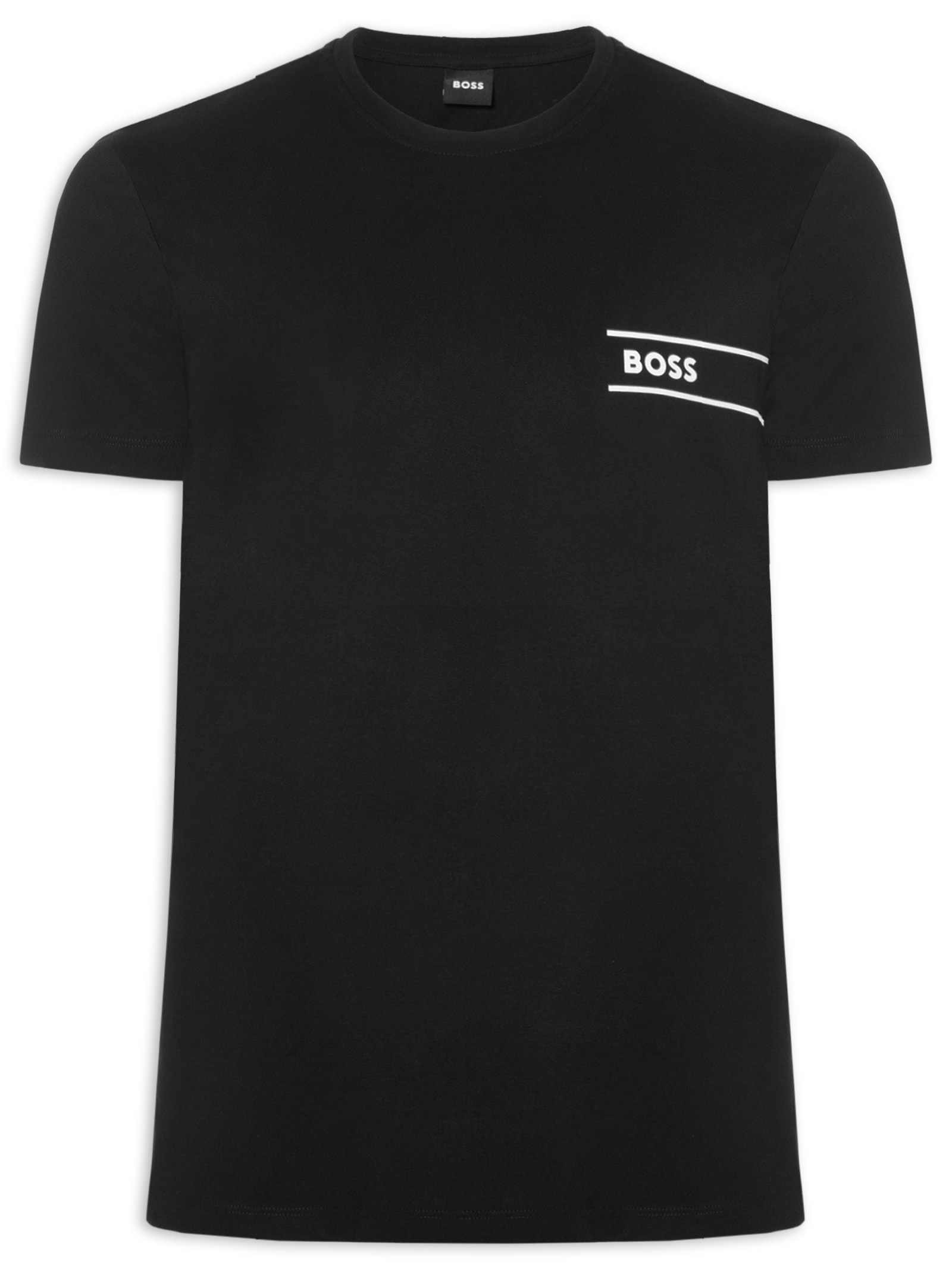 Camiseta Masculina Manga Curta Logo Print RN 24 Preto Boss