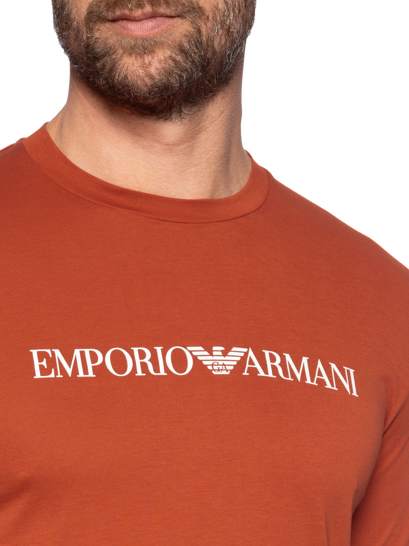 Camiseta Masculina Manga Curta Logo Vermelho Emporio Armani