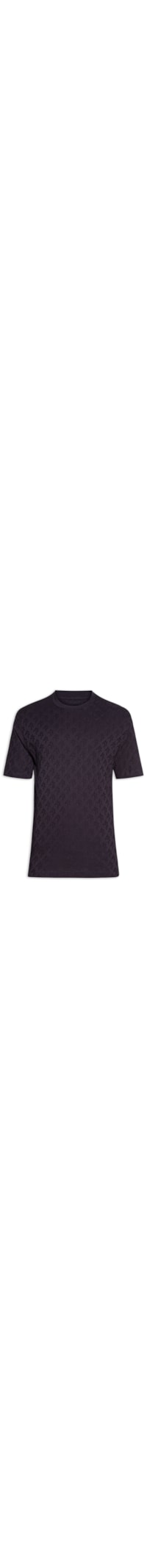 Camiseta Masculina Manga Curta Malha Jacquard - Azul