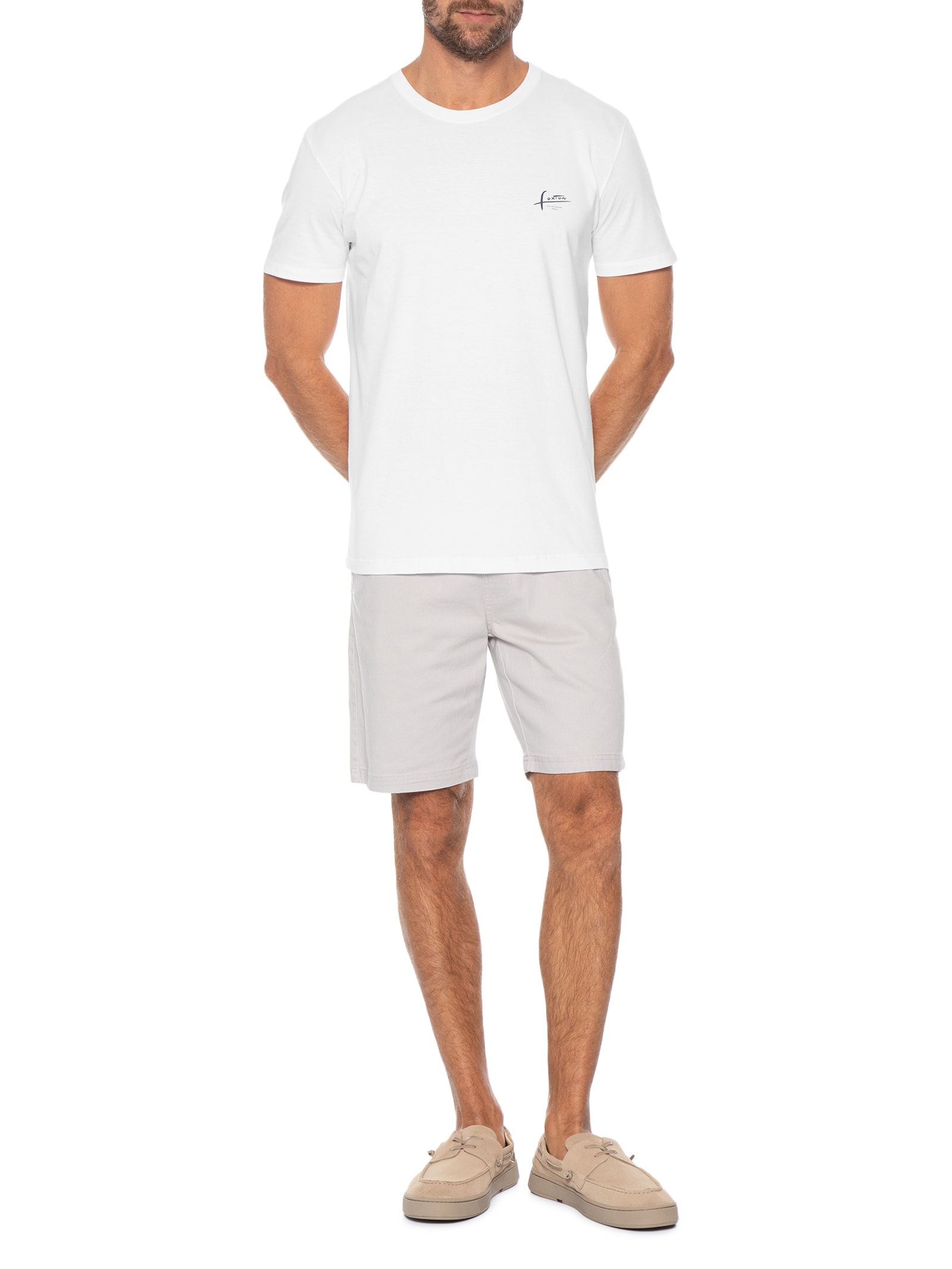 Camiseta Masculina Manga Curta Manual Branco Foxton