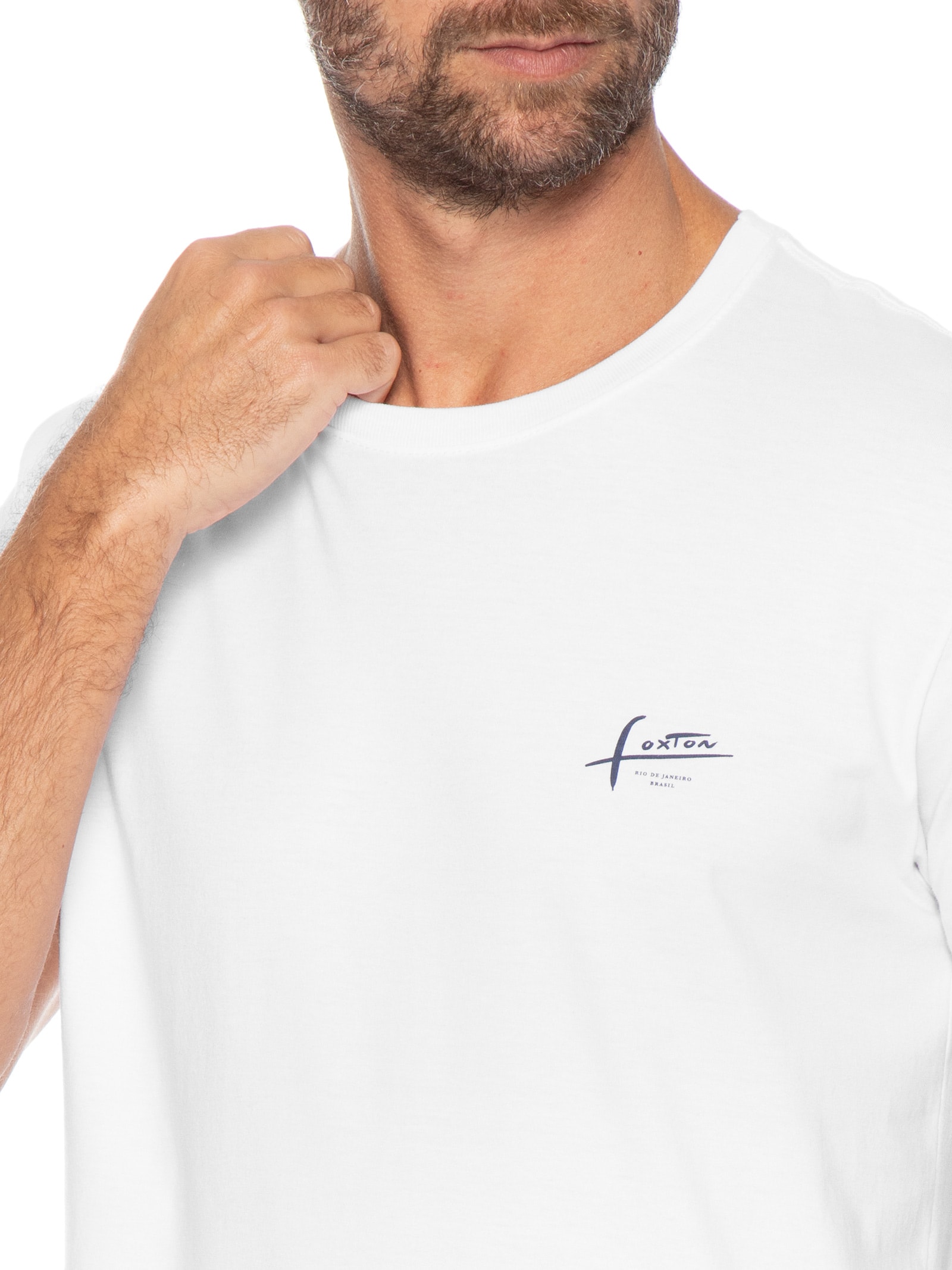 Camiseta Masculina Manga Curta Manual Branco Foxton