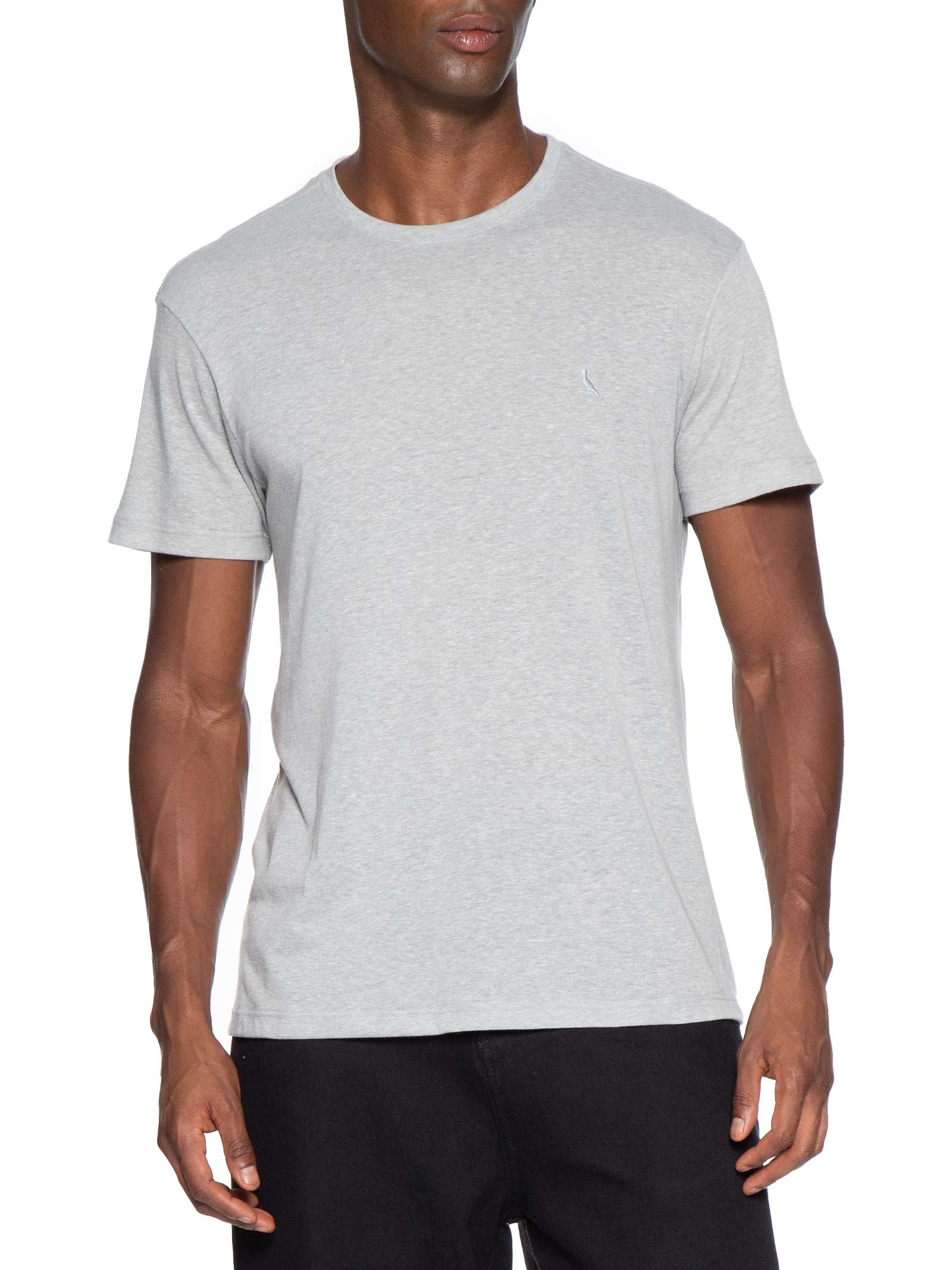 Camiseta Masculina Manga Curta Mescla Cinza Reserva