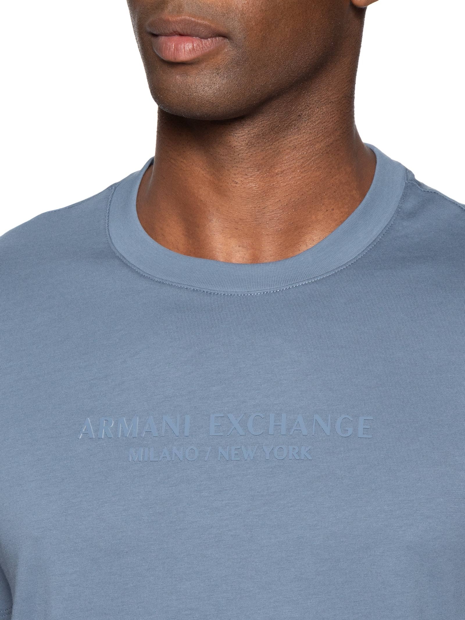Camiseta Masculina Manga Curta Milano New York Azul Armani Exchange