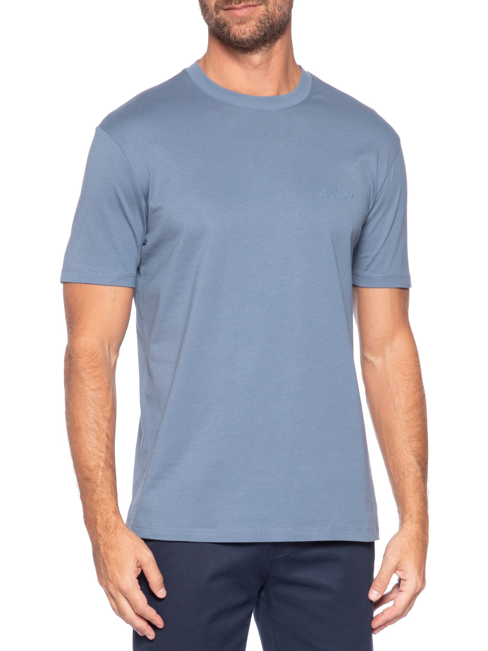 Camiseta Masculina Manga Curta Mini Milano Azul Armani Exchange
