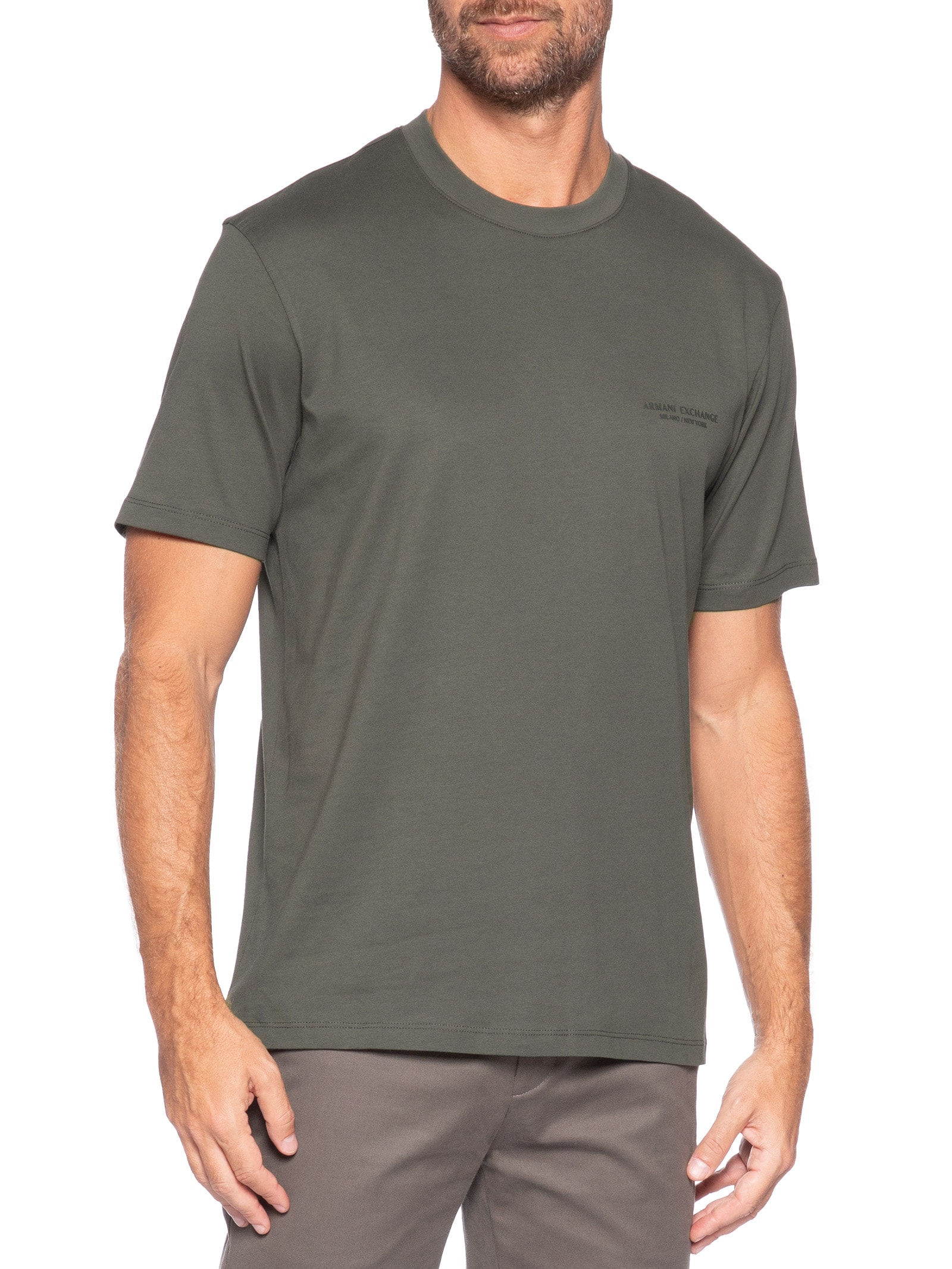 Camiseta Masculina Manga Curta Mini Milano Verde Armani Exchange