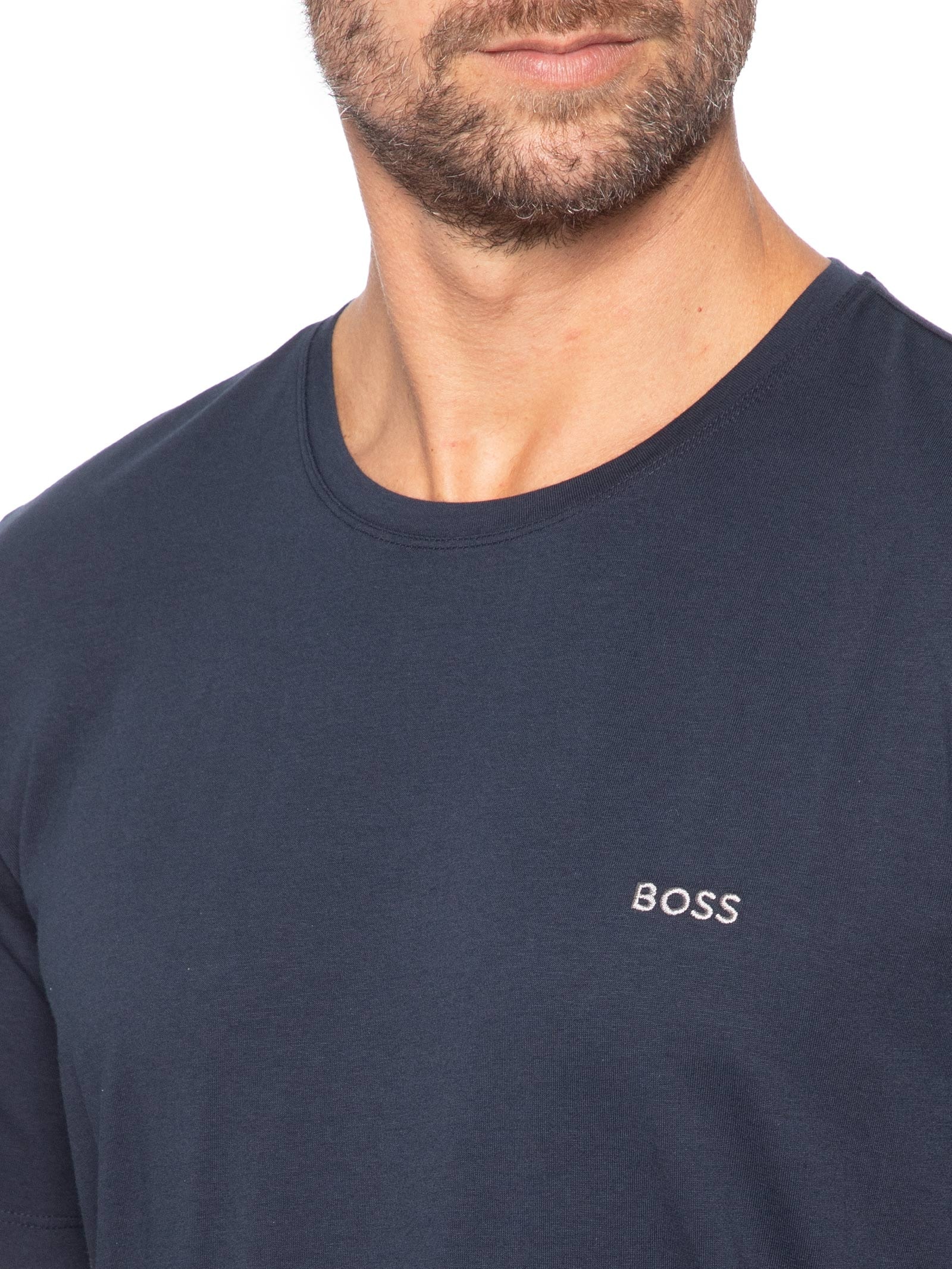 Camiseta Masculina Manga Curta Mix & Match Azul Boss