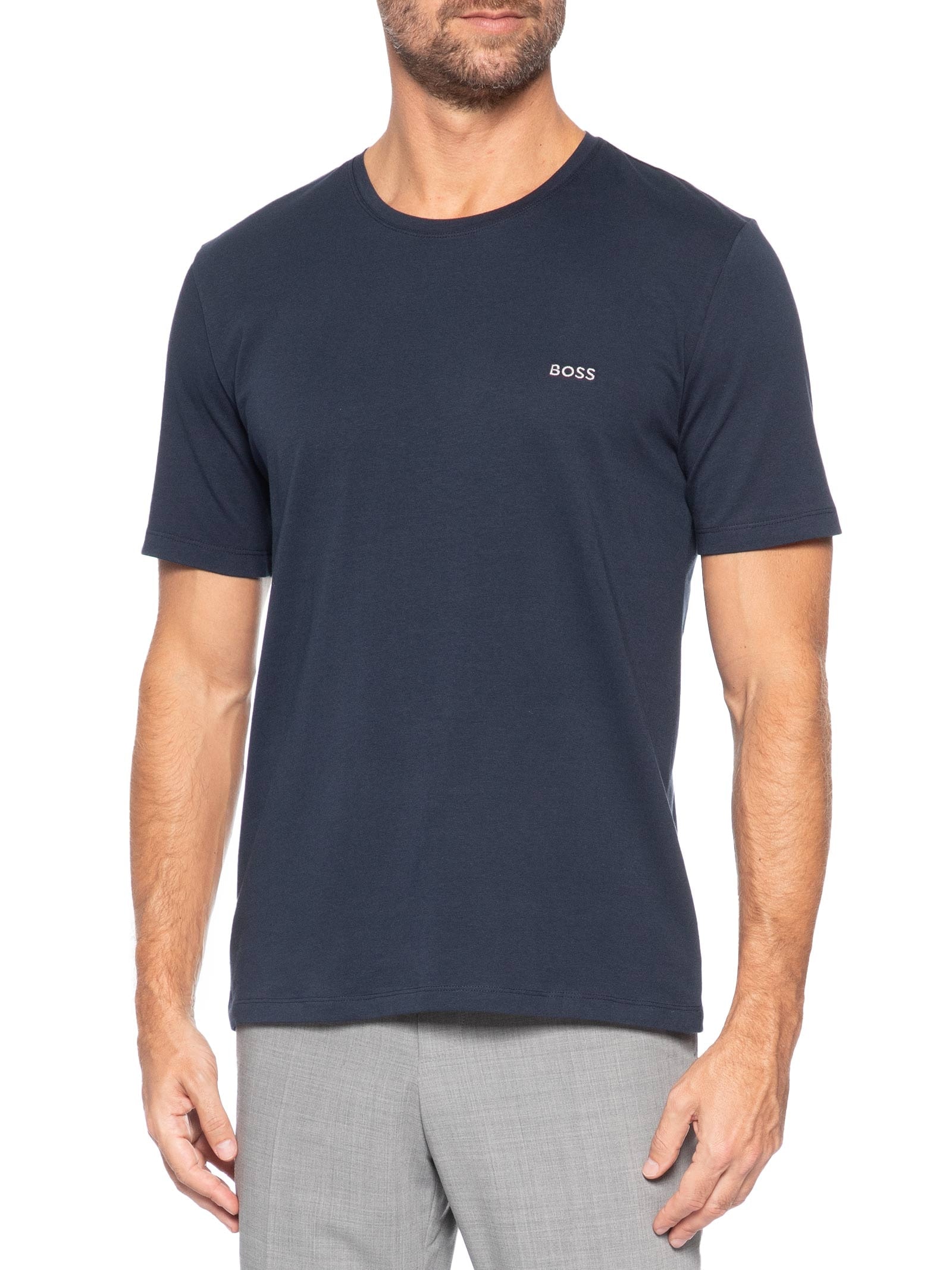 Camiseta Masculina Manga Curta Mix & Match Azul Boss