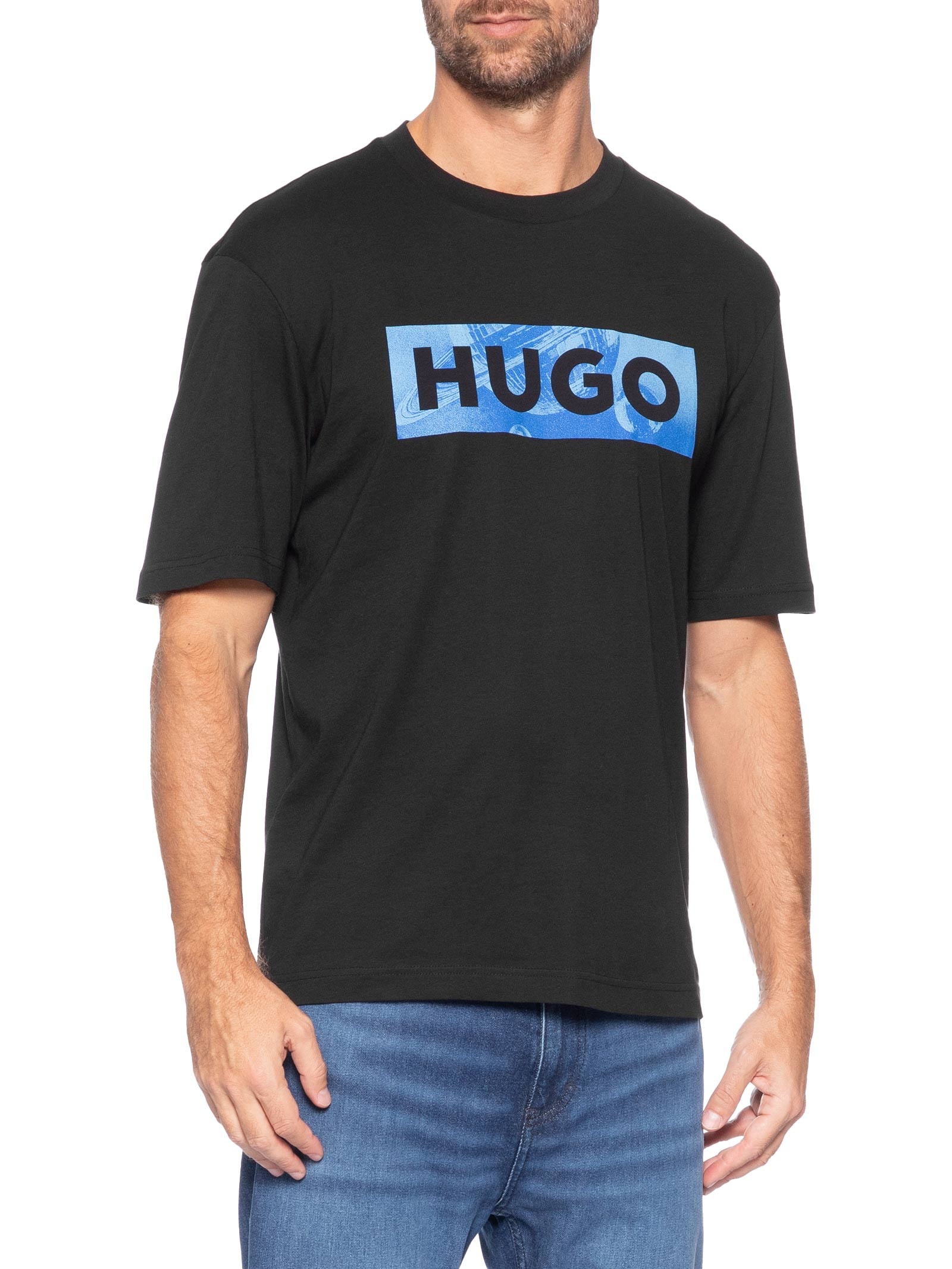 Camiseta Masculina Manga Curta Nalien Preto Hugo