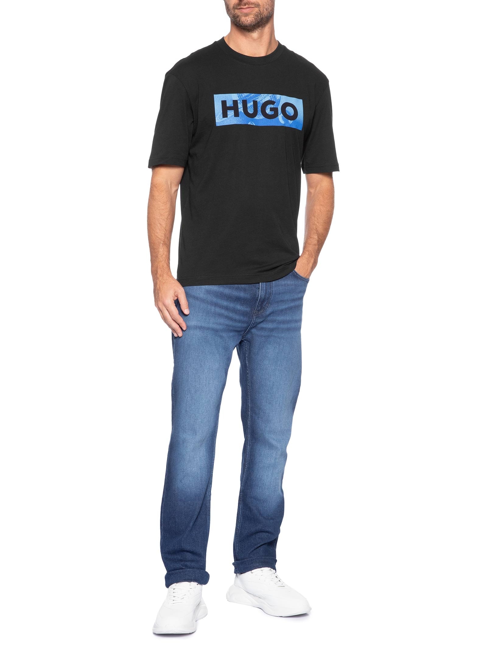 Camiseta Masculina Manga Curta Nalien Preto Hugo