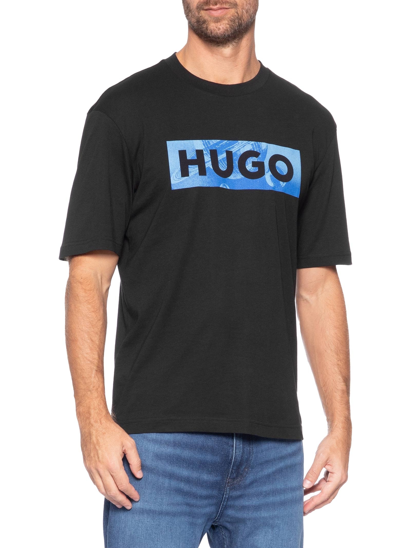 Camiseta Masculina Manga Curta Nalien Preto Hugo