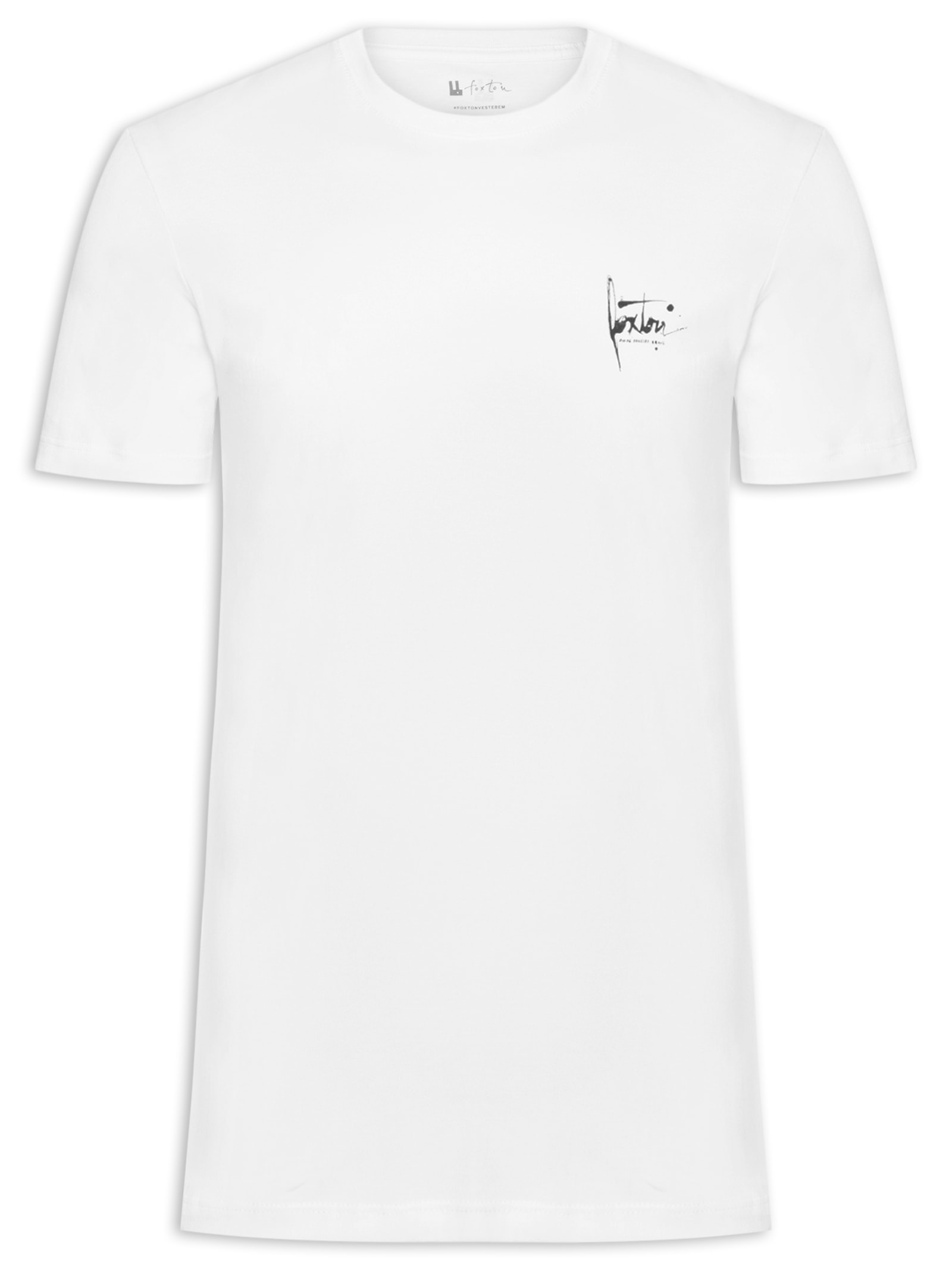 Camiseta Masculina Manga Curta Nanquim Branco Foxton
