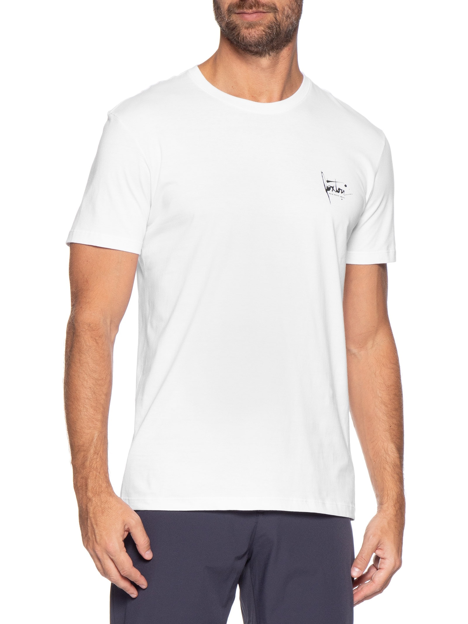 Camiseta Masculina Manga Curta Nanquim Branco Foxton