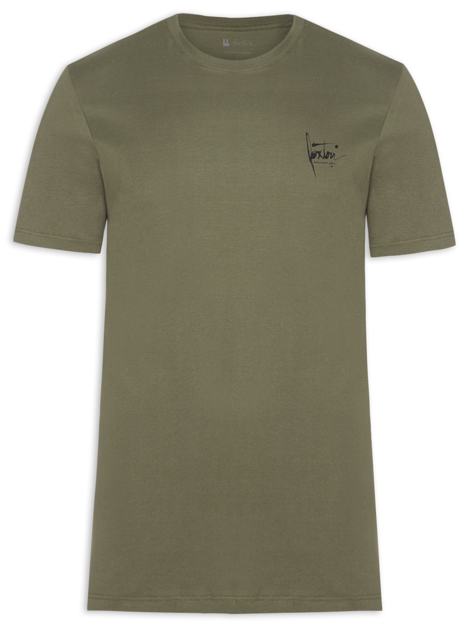 Camiseta Masculina Manga Curta Nanquim Verde Foxton