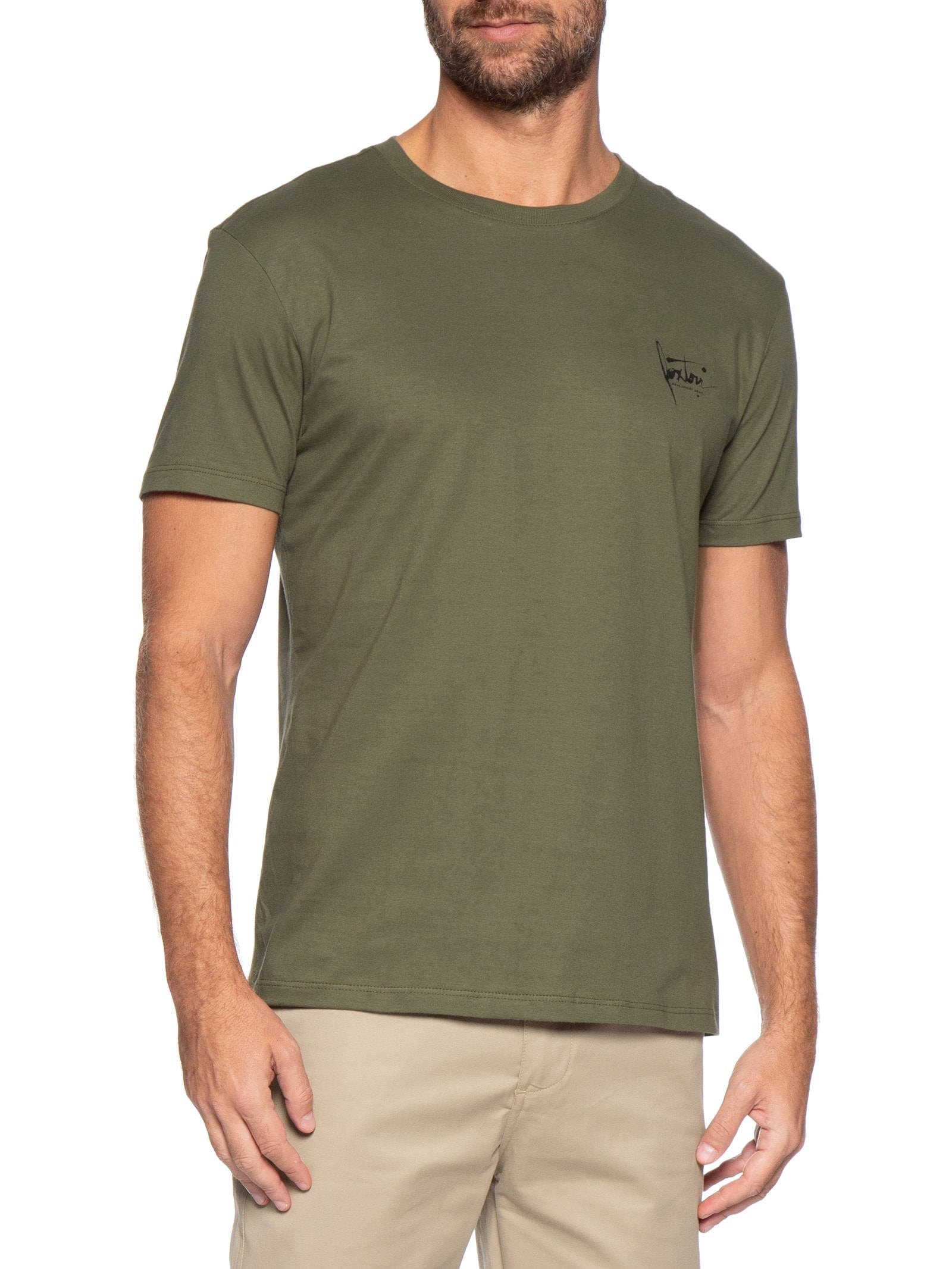 Camiseta Masculina Manga Curta Nanquim Verde Foxton