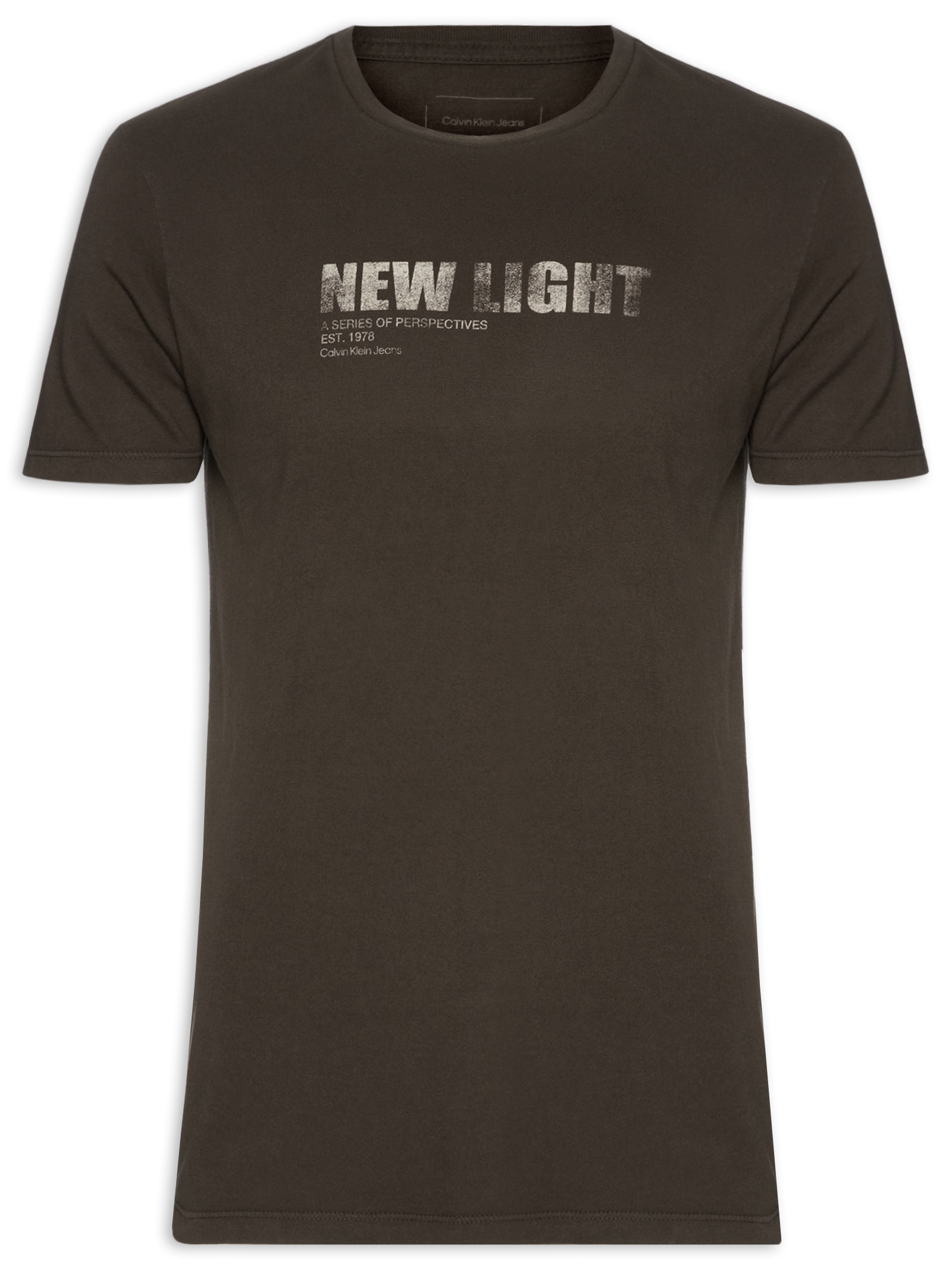 Camiseta Masculina Manga Curta New Light Marrom Calvin Klein Jeans