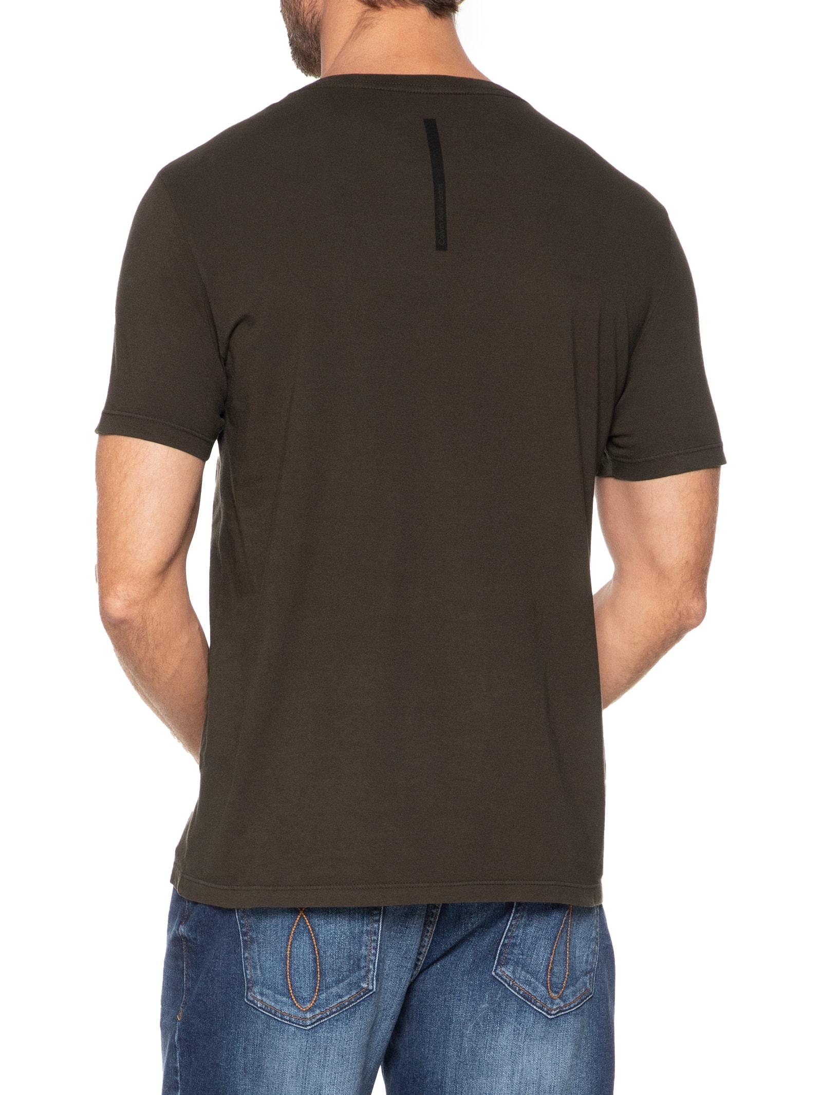 Camiseta Masculina Manga Curta New Light Marrom Calvin Klein Jeans