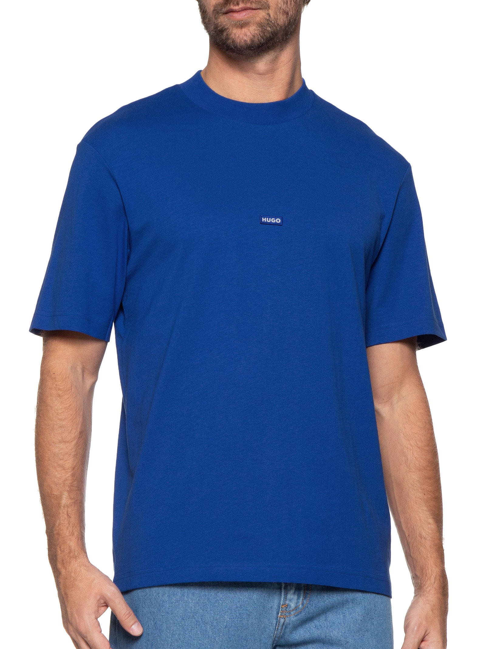 Camiseta Masculina Manga Curta Nieros Azul Hugo