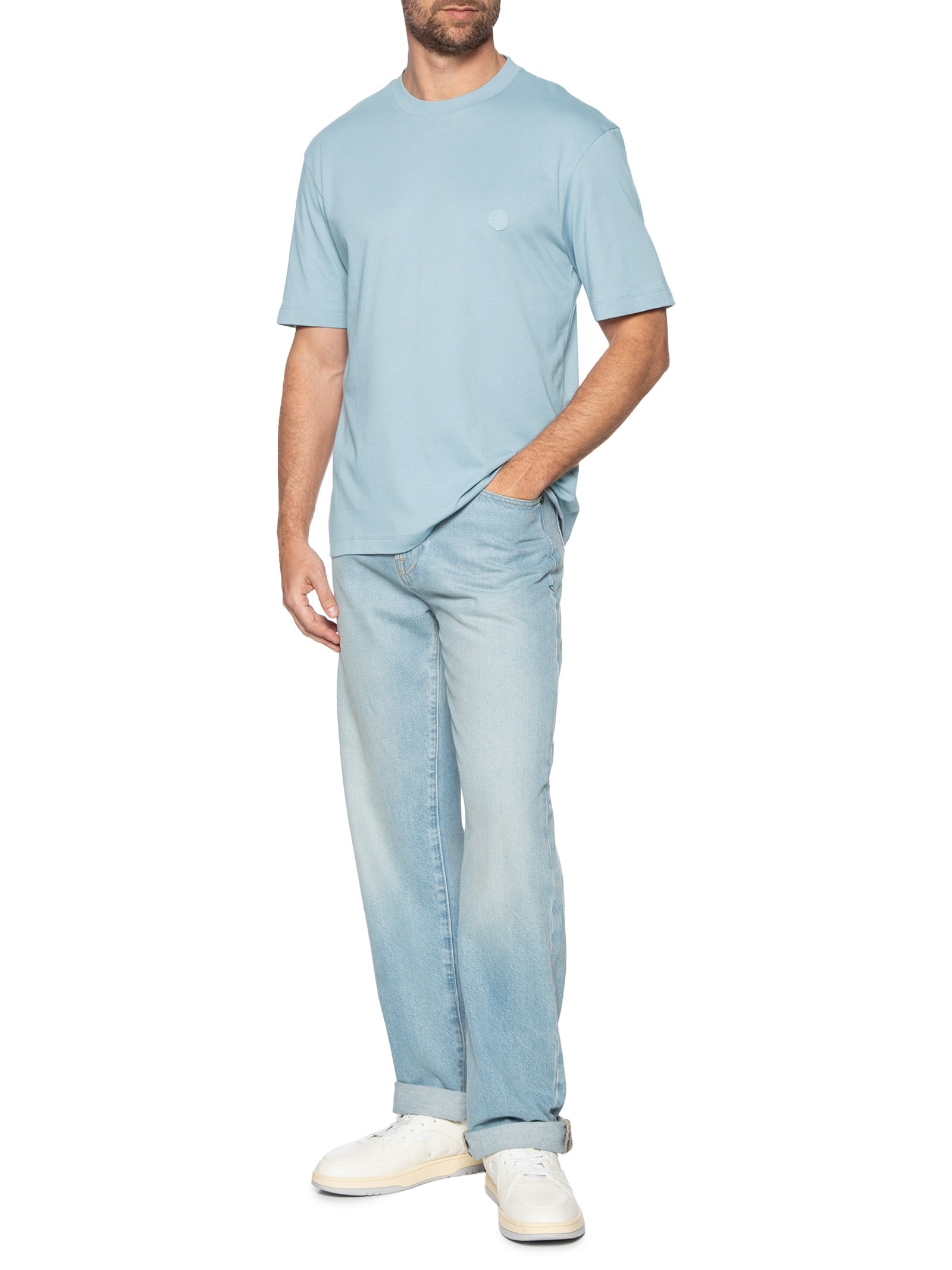 Camiseta Masculina Manga Curta Niley Azul Hugo