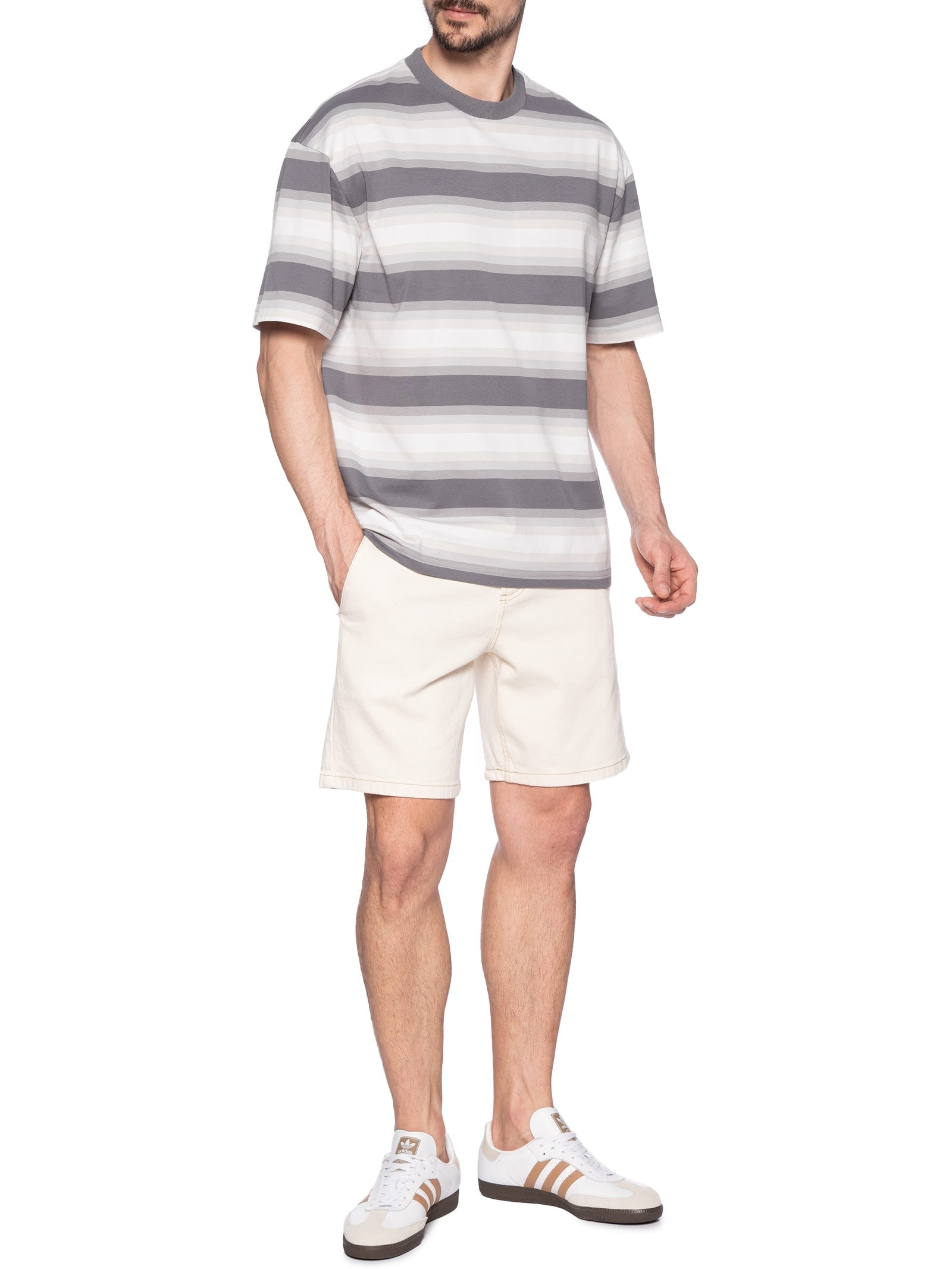 Camiseta Masculina Manga Curta Nisote Cinza Hugo