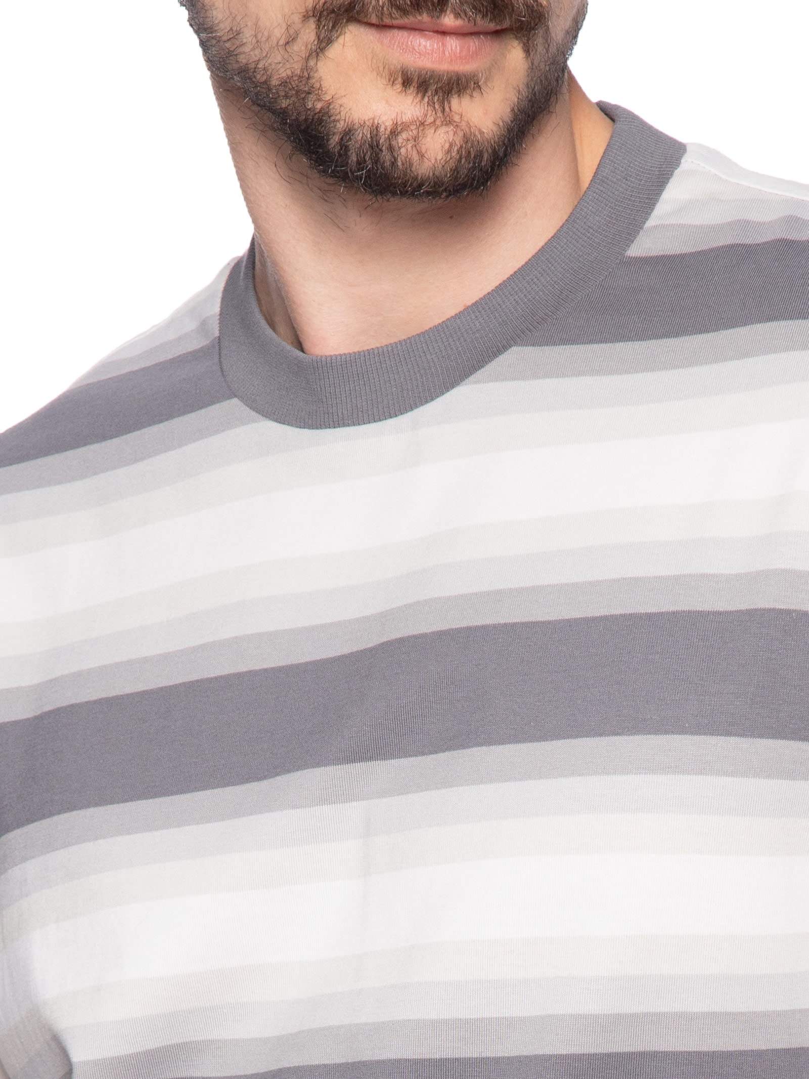 Camiseta Masculina Manga Curta Nisote Cinza Hugo