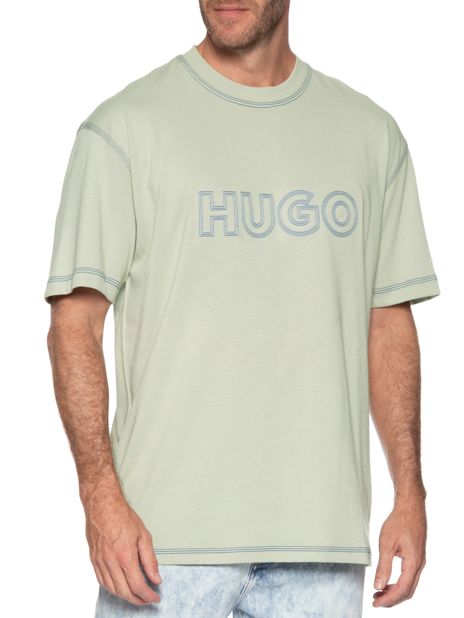 Camiseta Masculina Manga Curta Nitlogo Verde Hugo