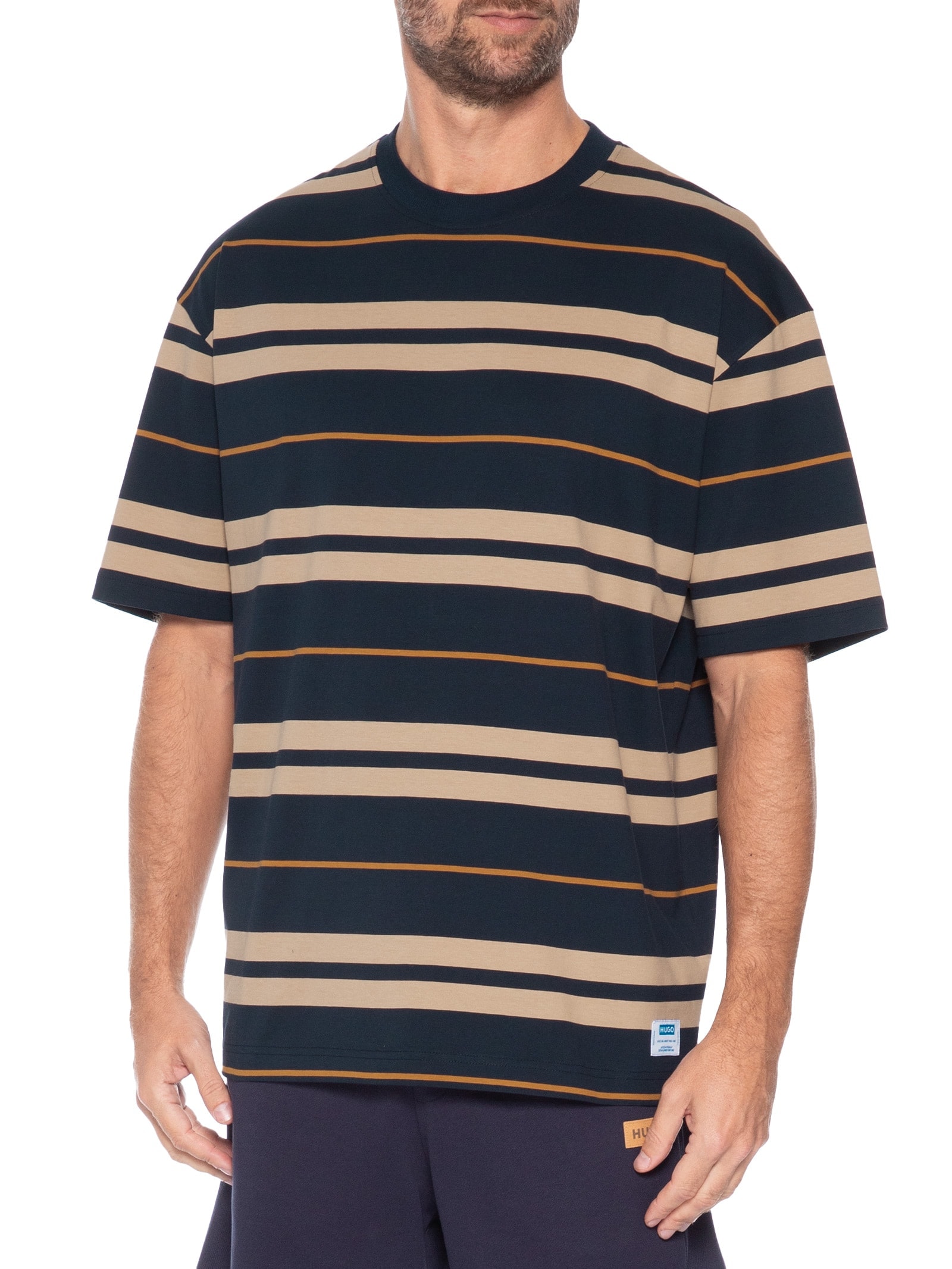 Camiseta Masculina Manga Curta Nivarsi Azul Hugo