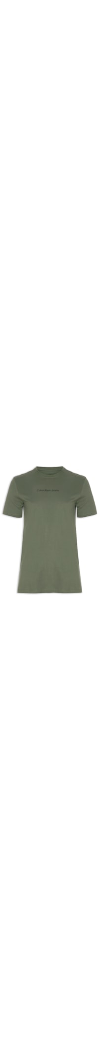 Camiseta Masculina Manga Curta Nome Centralizado - Verde