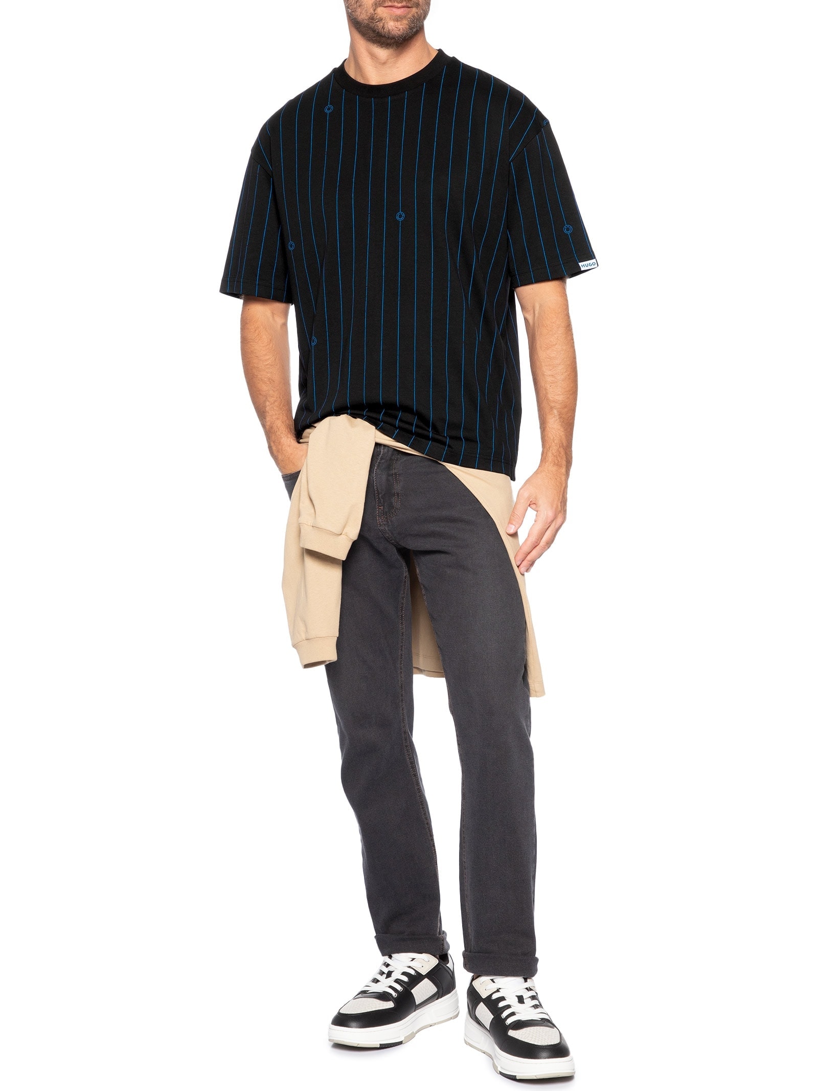 Camiseta Masculina Manga Curta Norayati Preto Hugo