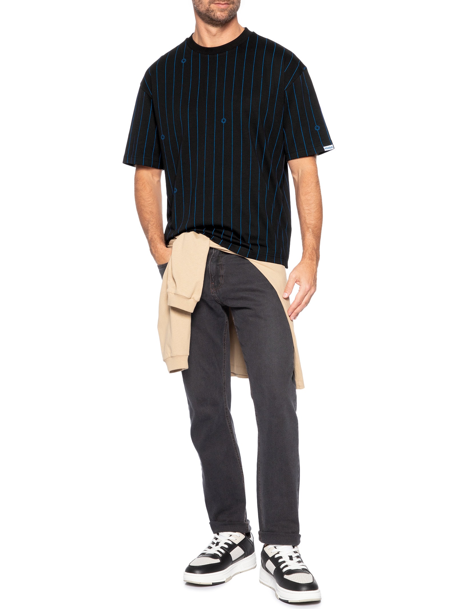 Camiseta Masculina Manga Curta Norayati Preto Hugo