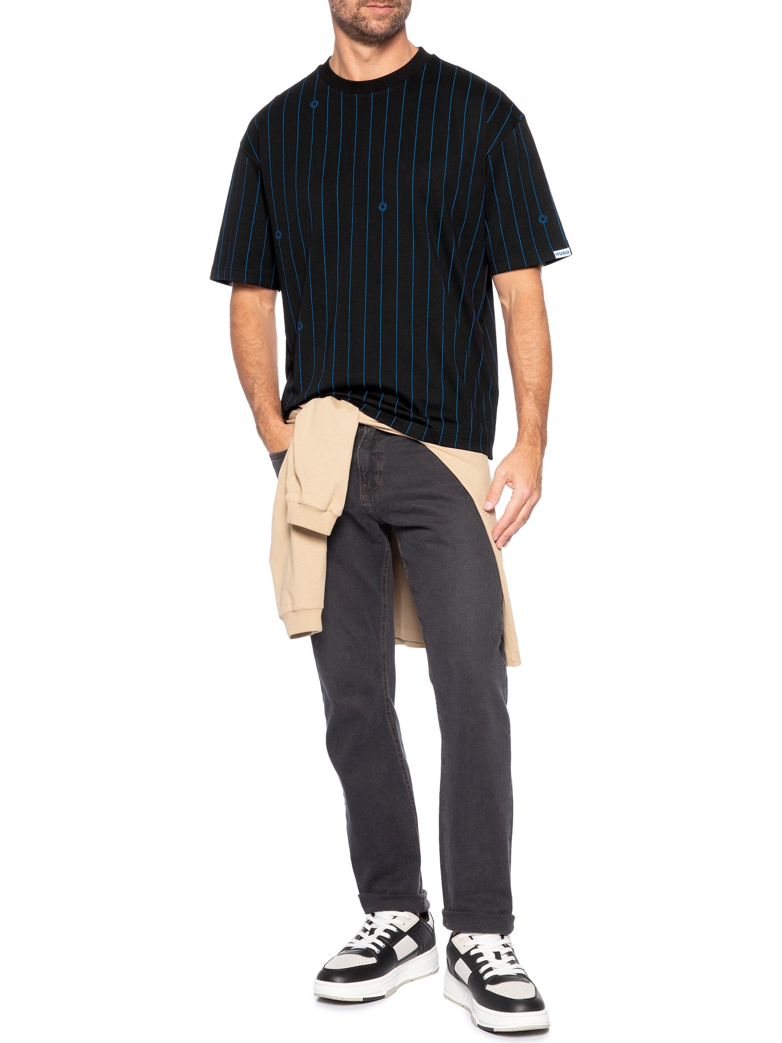 Camiseta Masculina Manga Curta Norayati Preto Hugo