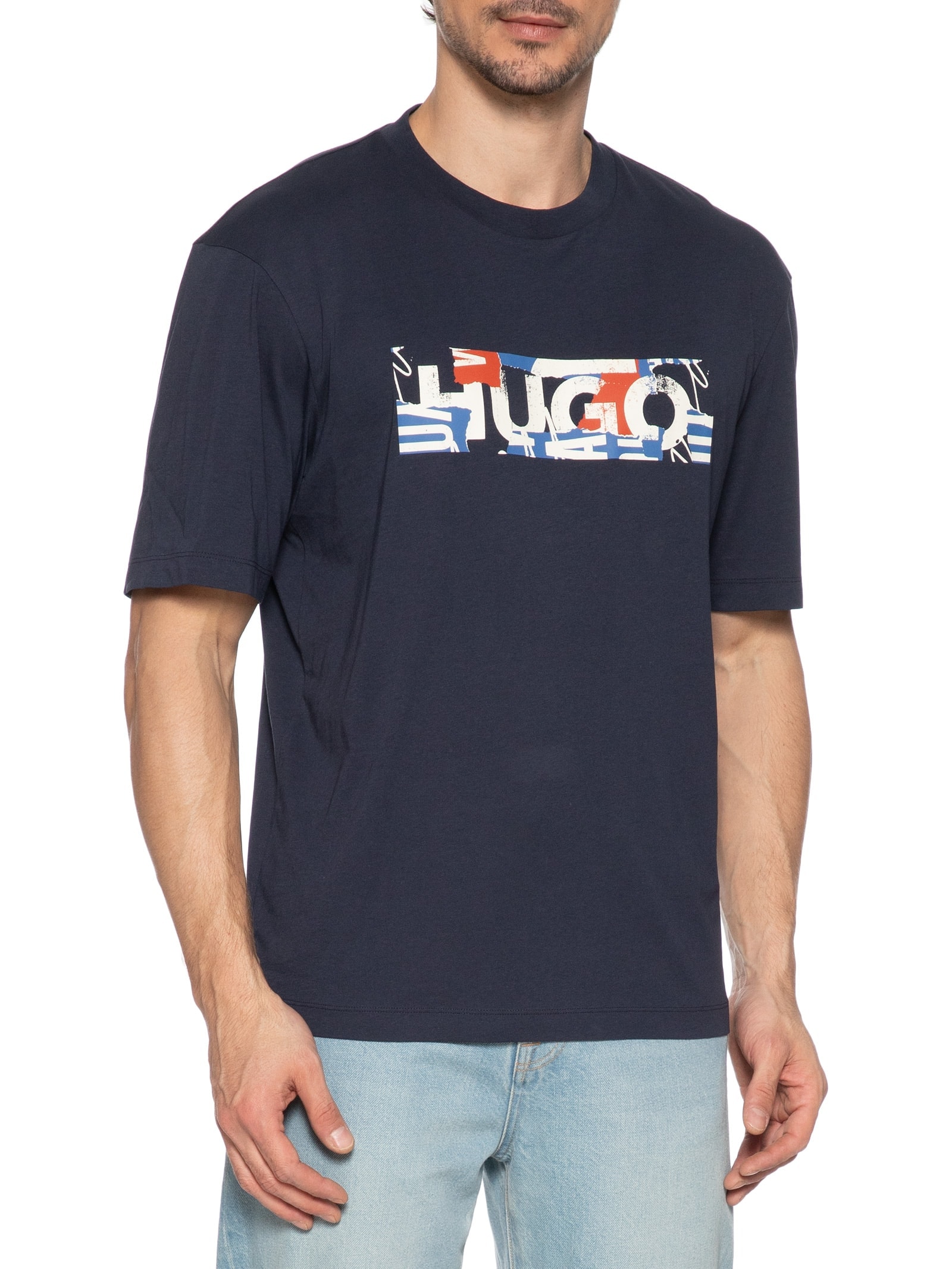 Camiseta Masculina Manga Curta Nugix Azul  Hugo